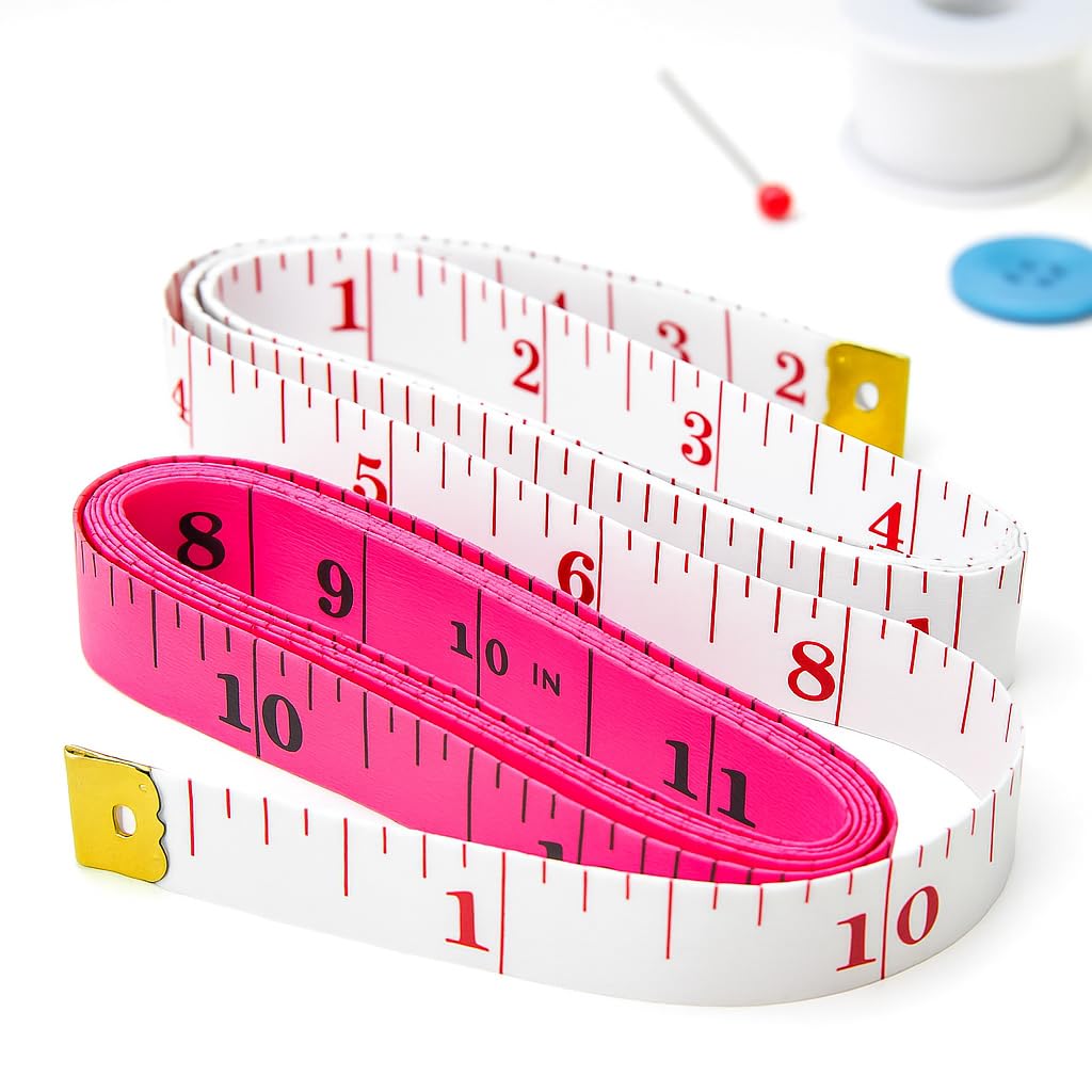 Fita Métrica Corporal Flexível 150cm – Costura, Academia, Medidas de Corpo, Artesanato - Cores Sortidas