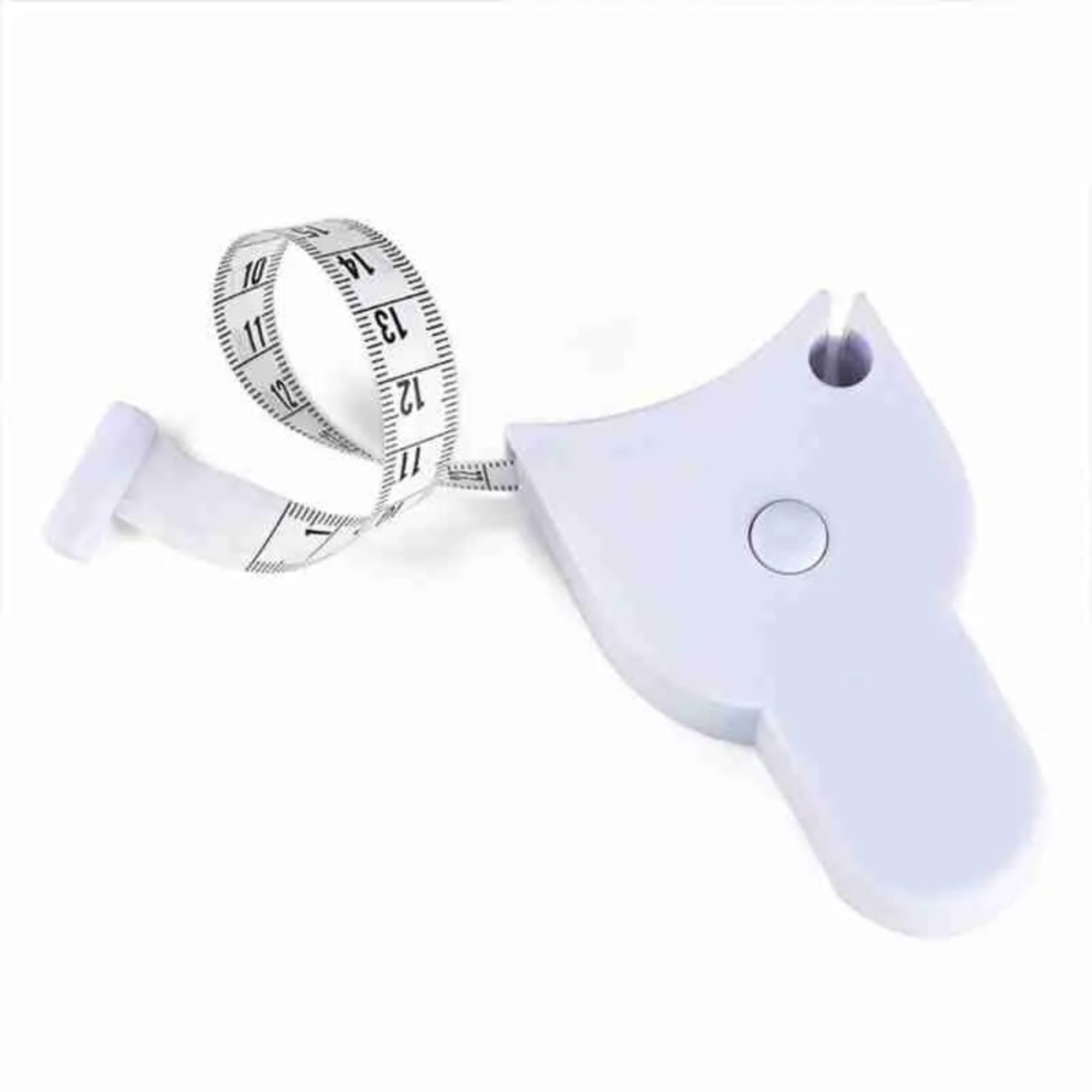 Fita Métrica Corporal Retrátil Automática, Medidor de Corpo Preciso em Plástico Branco, Portátil para Fitness, Costura e Acompanhamento de Medidas