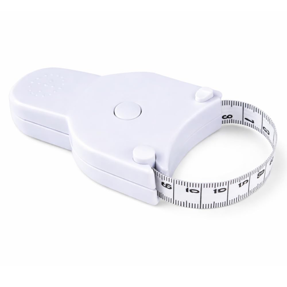 Fita Métrica Corporal Retrátil 150cm com Botão de Trava, Medição Precisa de Circunferência, Compacta e Portátil para Fitness e Dietas