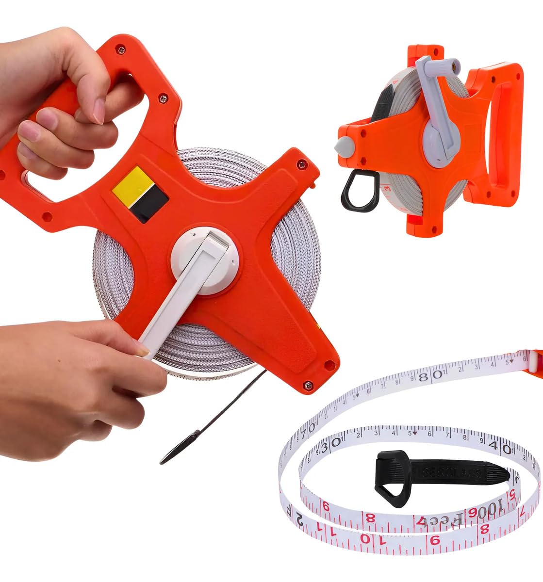Fita Métrica 30 Metros Com Manivela Fibra de Vidro Trena Medição Profissional