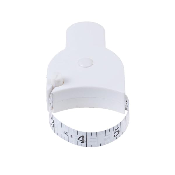 Eacam Fita Métrica Corporal Retrátil, 150cm, Branco, Material ABS + PVC + Microfibra, 8,1 x 5,5 x 2 cm