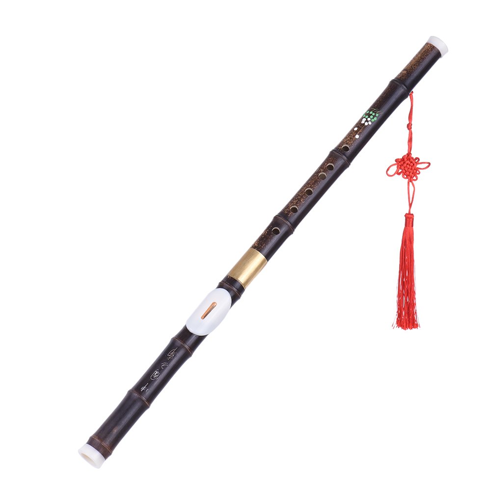 Chusui Detchable Natural Black Bamboo Bawu Ba Wu Flauta Transversal tubulação Instrumento Musical no G-chave para iniciantes amantes de música como presente