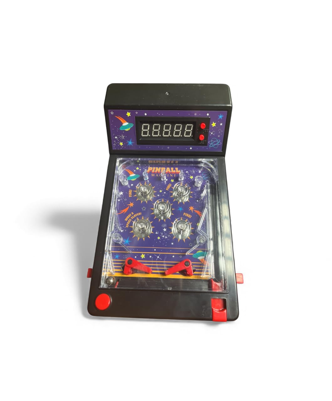 Super Pinball Mini Fliperama Eletrônico, Display Digital com Pontuação Automática, Som Integrado, Tema Espacial, 2 Flippers, Operado por Bateria, Idade 3+