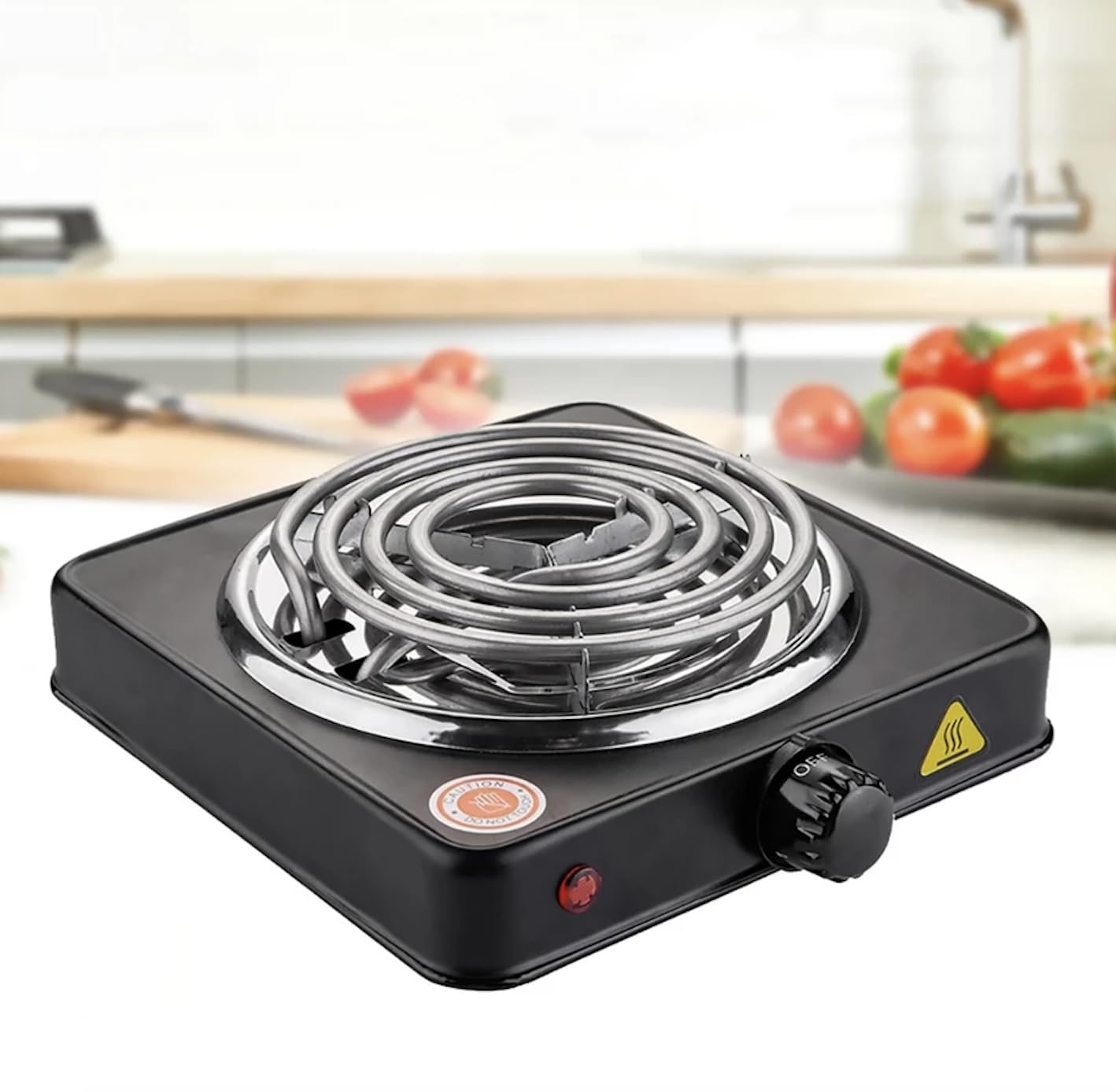 Fogao Eletrico 1 Boca 110v Portatil Espiral 1000W Fogareiro (Preto)