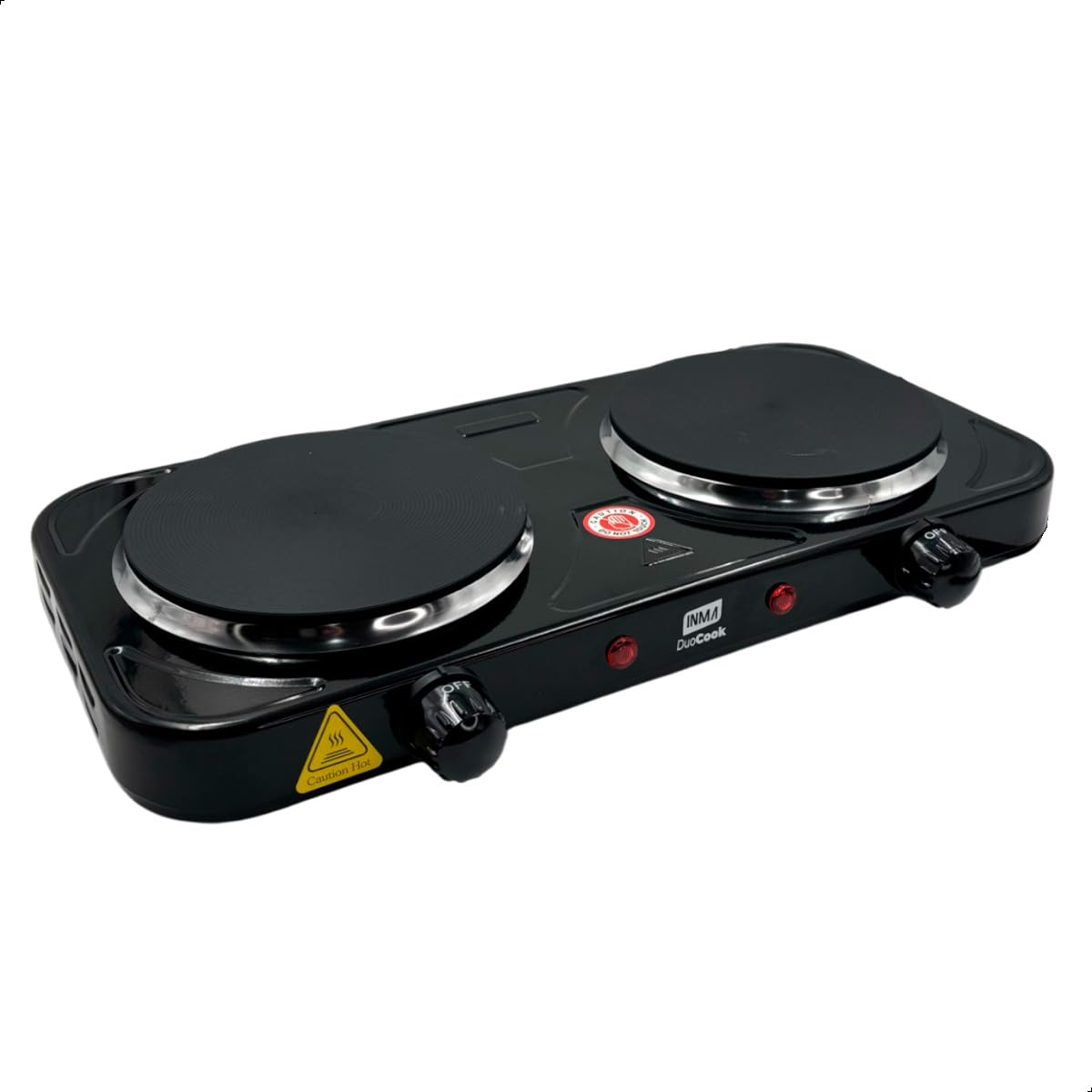 INMA, Fogão Elétrico, Fogão 2 Bocas, Fogão Portátil, Fogão De Mesa, Cooktop, Fogões Cooktop, Fogareiro Elétrico, Fogareiro Com 2 Bocas, Fogareiro Portátil (Preto 110v)