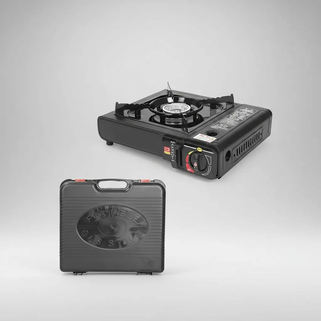 Fogareiro Aço Inox Acendedor Eletrônico Automatico Esmaltado Portatil Resistente Acampamento Pesca Camping Doméstico
