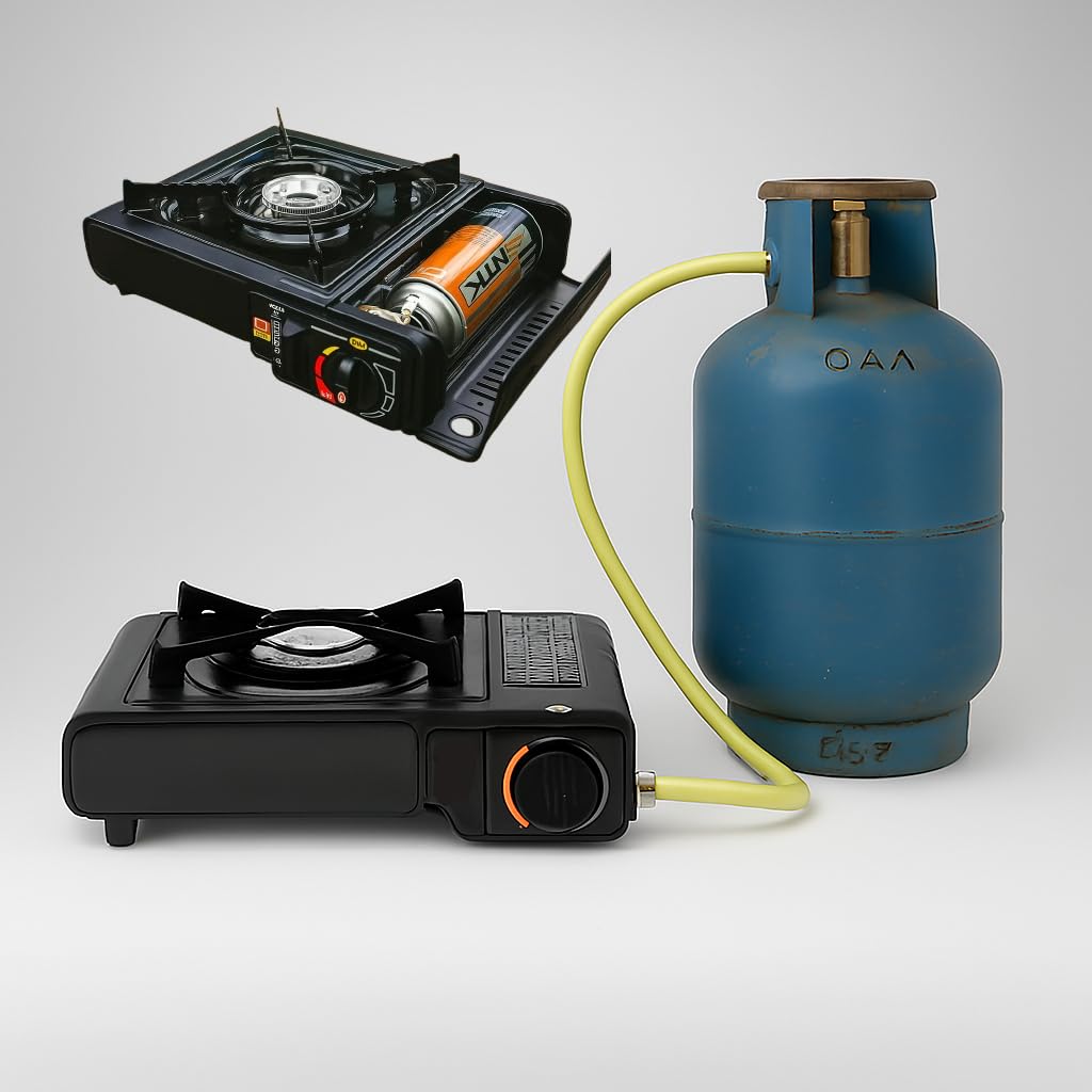 Fogareiro Aço Inox Esmaltado Portatil Acendedor Eletrônico Automatico Resistente Acampamento Pesca Camping Doméstico