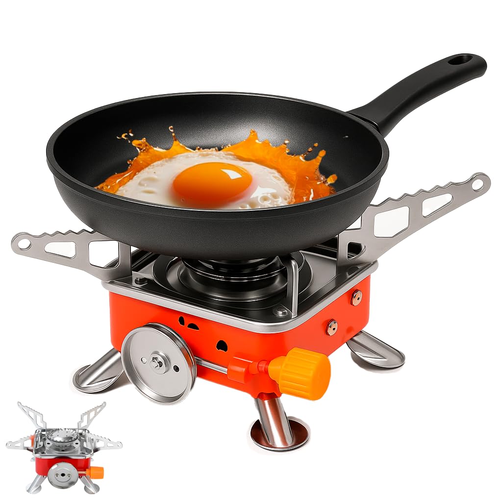 Mini Fogareiro Fogão Gás Portátil Dobrável com Acendimento Automático 1920W