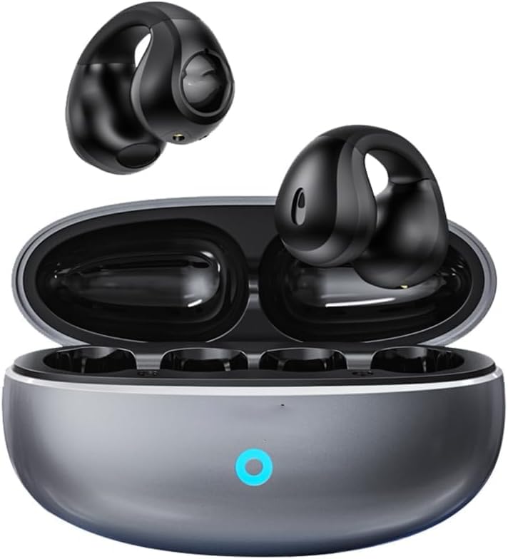 Fone de Ouvido condução óssea com clipe de orelha Esportivo Bluetooth Sem Fio V5.3 HiFi Estéreo Cancelamento De Ruído XT83II Preto
