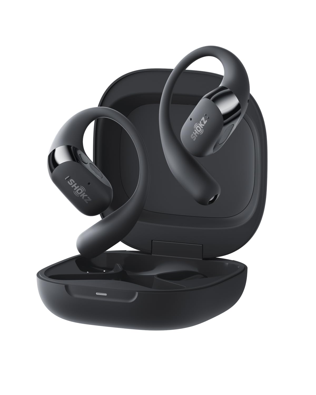 Shokz OpenFit 2+ Fone de Ouvido Aberto Open-ear Esportivo com Gancho, Preto | Bluetooth 5.4 | Dolby Audio | 48h de Autonomia | IP55 À Prova D'água | Carga Rápida USB-C | Carga Sem Fio