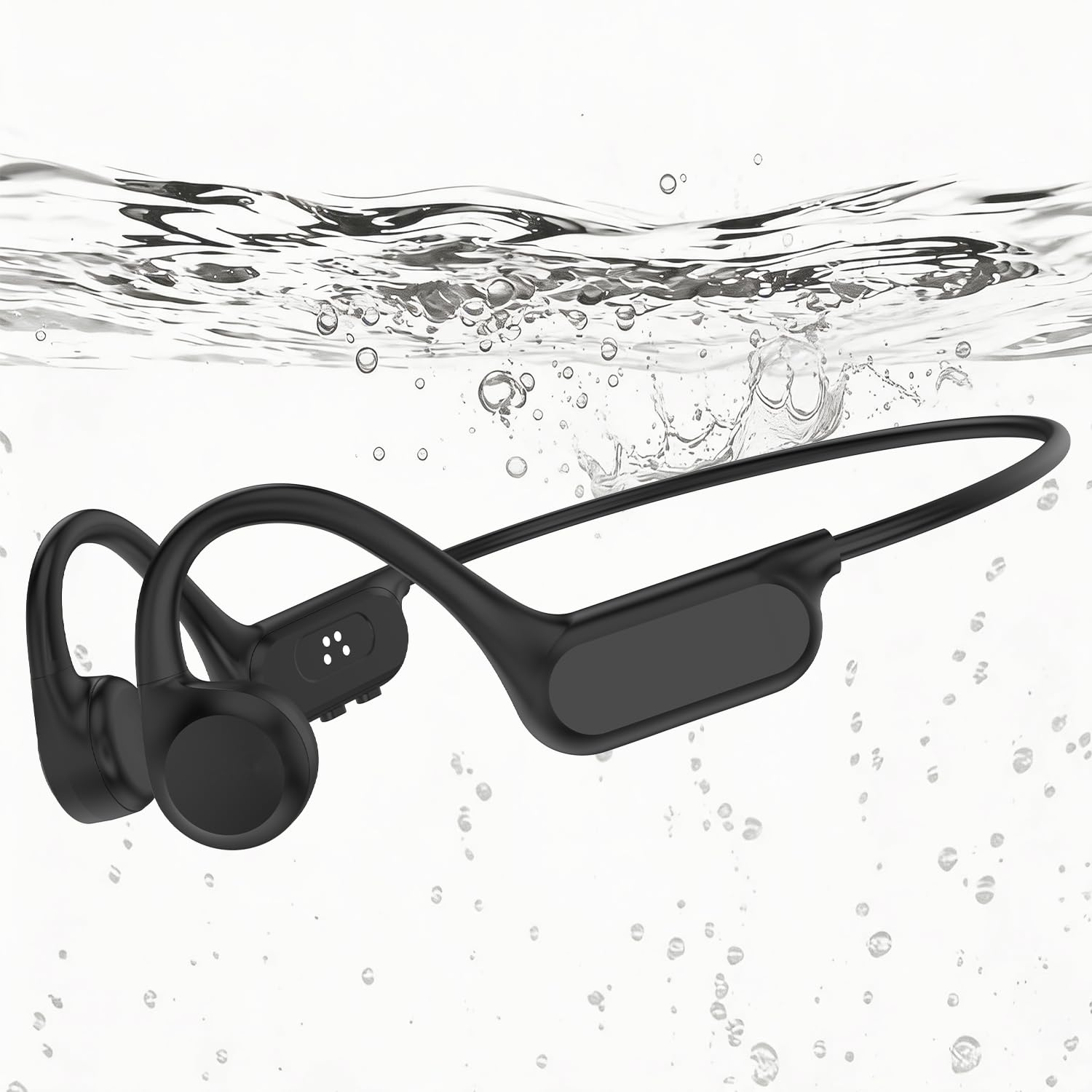 Fones de ouvido de condução óssea de natação IPX68 à prova d'água, fones de ouvido sem fio Bluetooth 6.0, reprodutor de MP3 de 32 GB, bateria de 8H, uso seguro para esportes, treino, corrida