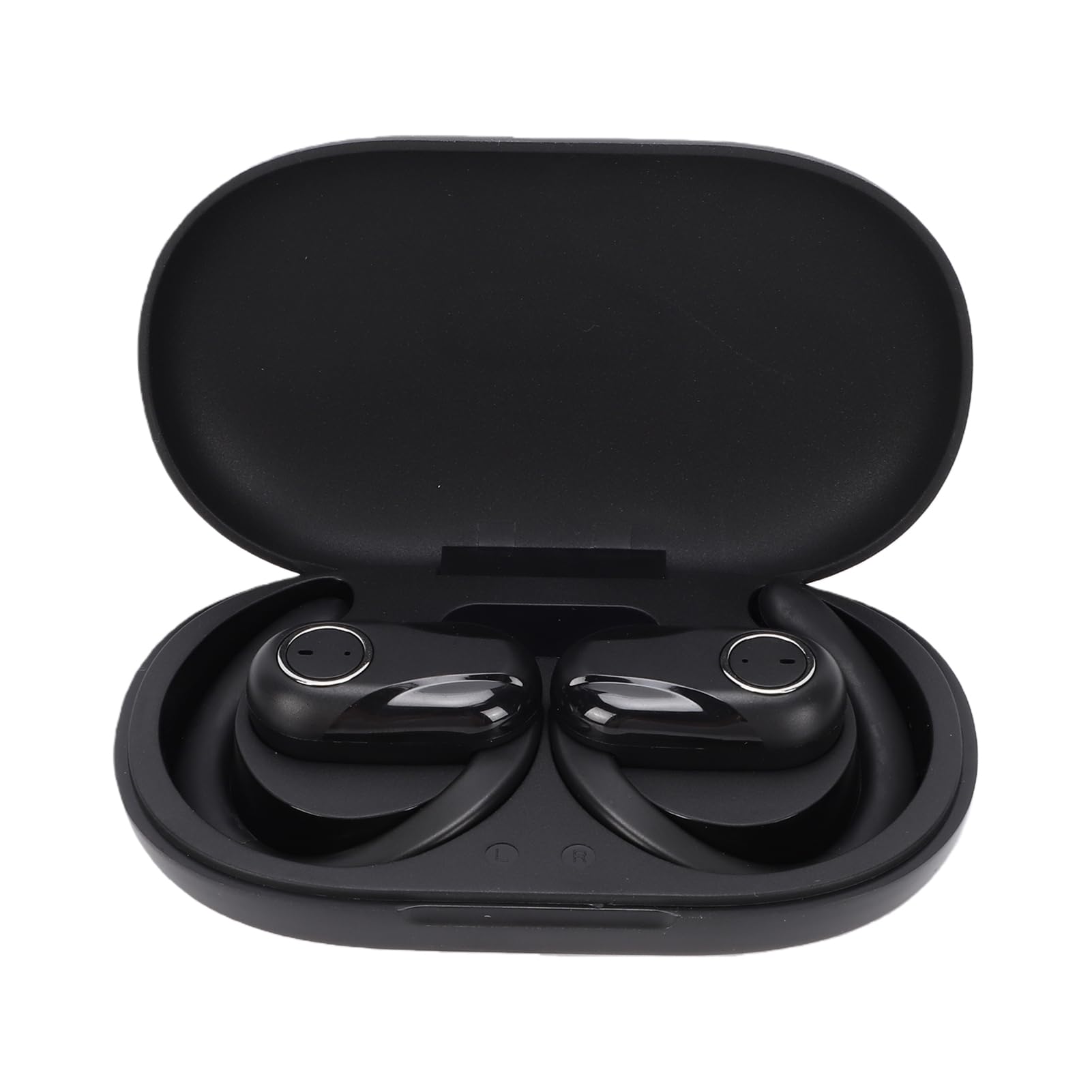 Dpofirs Fones de Ouvido Sem Fio, Bluetooth 5.4, Fones de Condução óssea para Esportes, Corrida e Academia, Cancelamento de Ruído e Confortável, IPX7 à Prova d'água. (Preta)