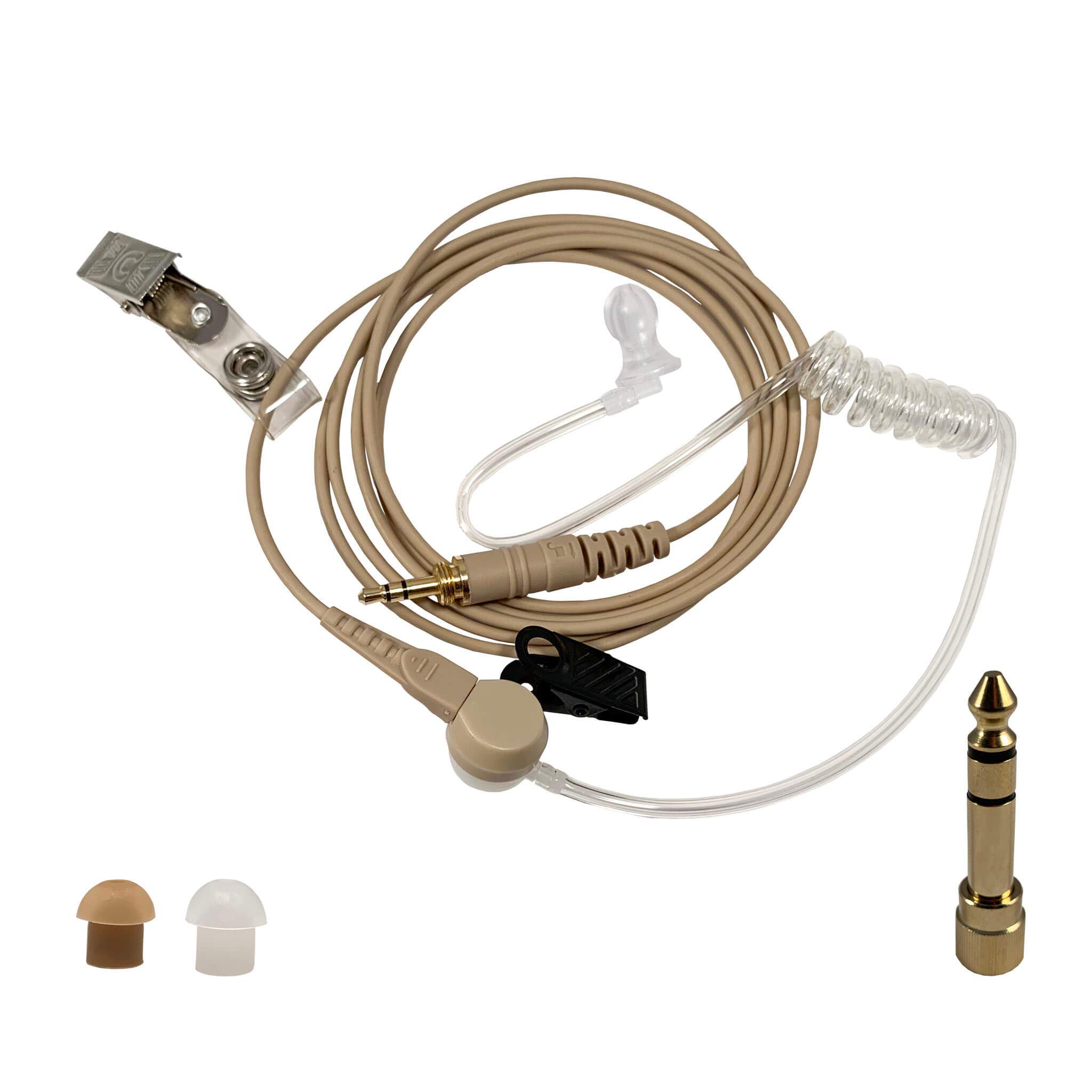 Fone de ouvido universal IFB 3,5 mm e Âncora de conector 1/4" / Transmissor em monitor de orelha apenas na câmera no palco fone de ouvido profissional compatível com iPhone, Andriod, Telex, Clear-Com, Comrex, Lecstronics