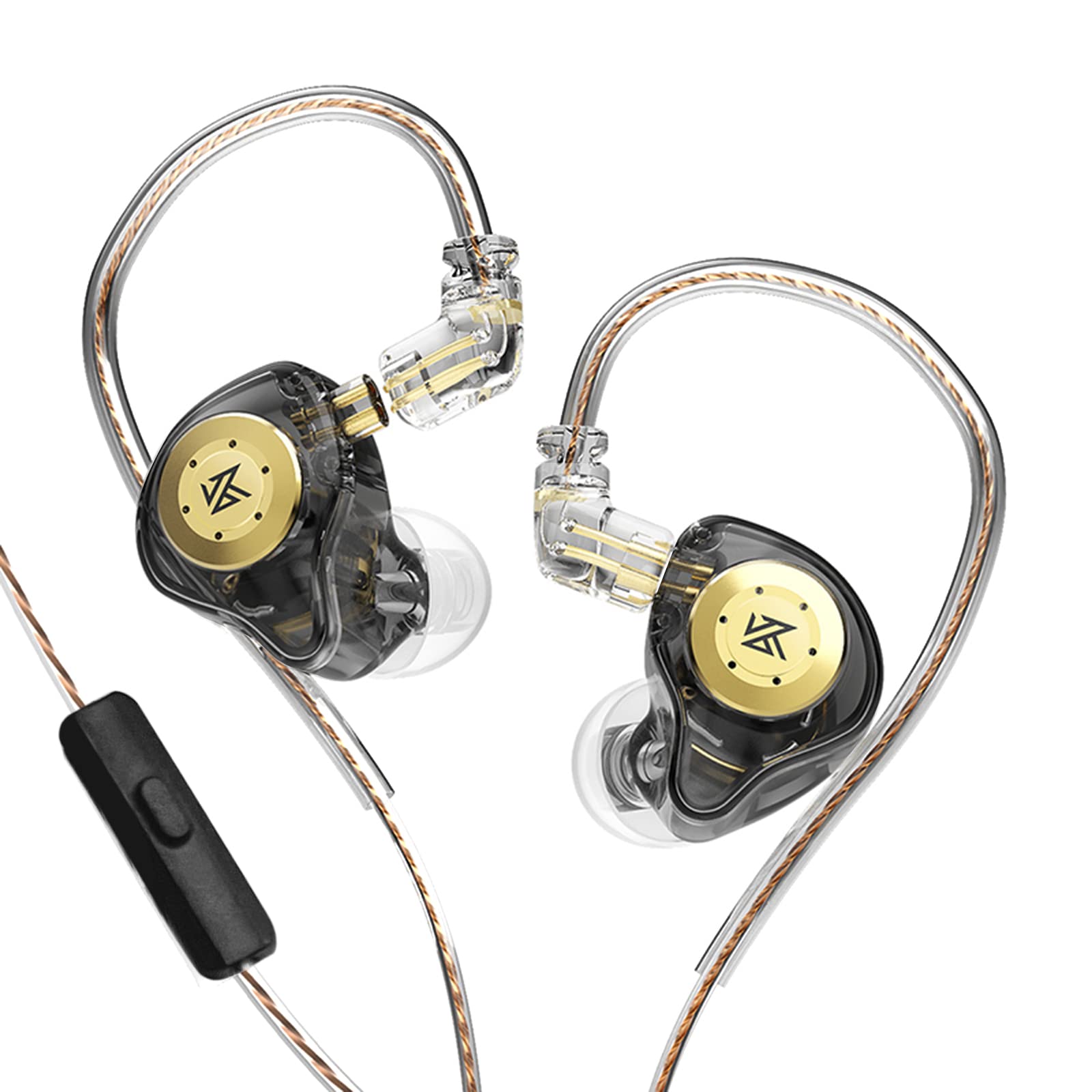 Daconovo Monitor de palco intra-auricular EDX Pro Fone de ouvido Dual Magnetic Dynamic Unit Fone de ouvido Shock Bass Earbuds com cabo destacável de 0,75 mm Fone de ouvido com fio confortável (com