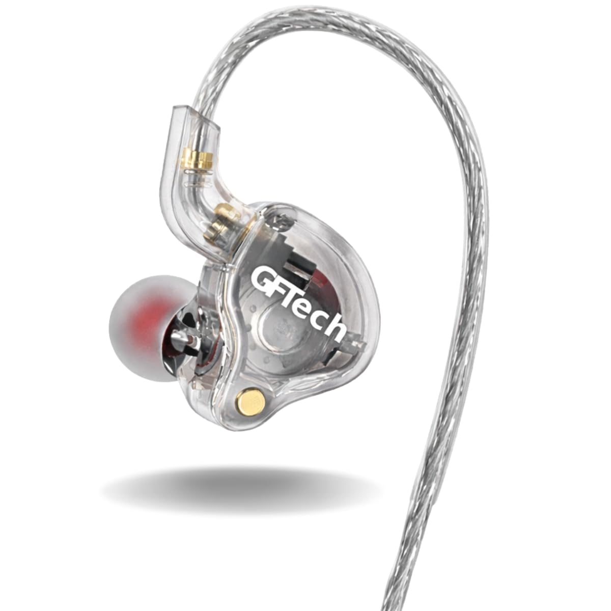 Fone In Ear Monitor de Áudio Retorno de Palco com Isolamento Acústico Alta Definição - GFTech (Transparente)