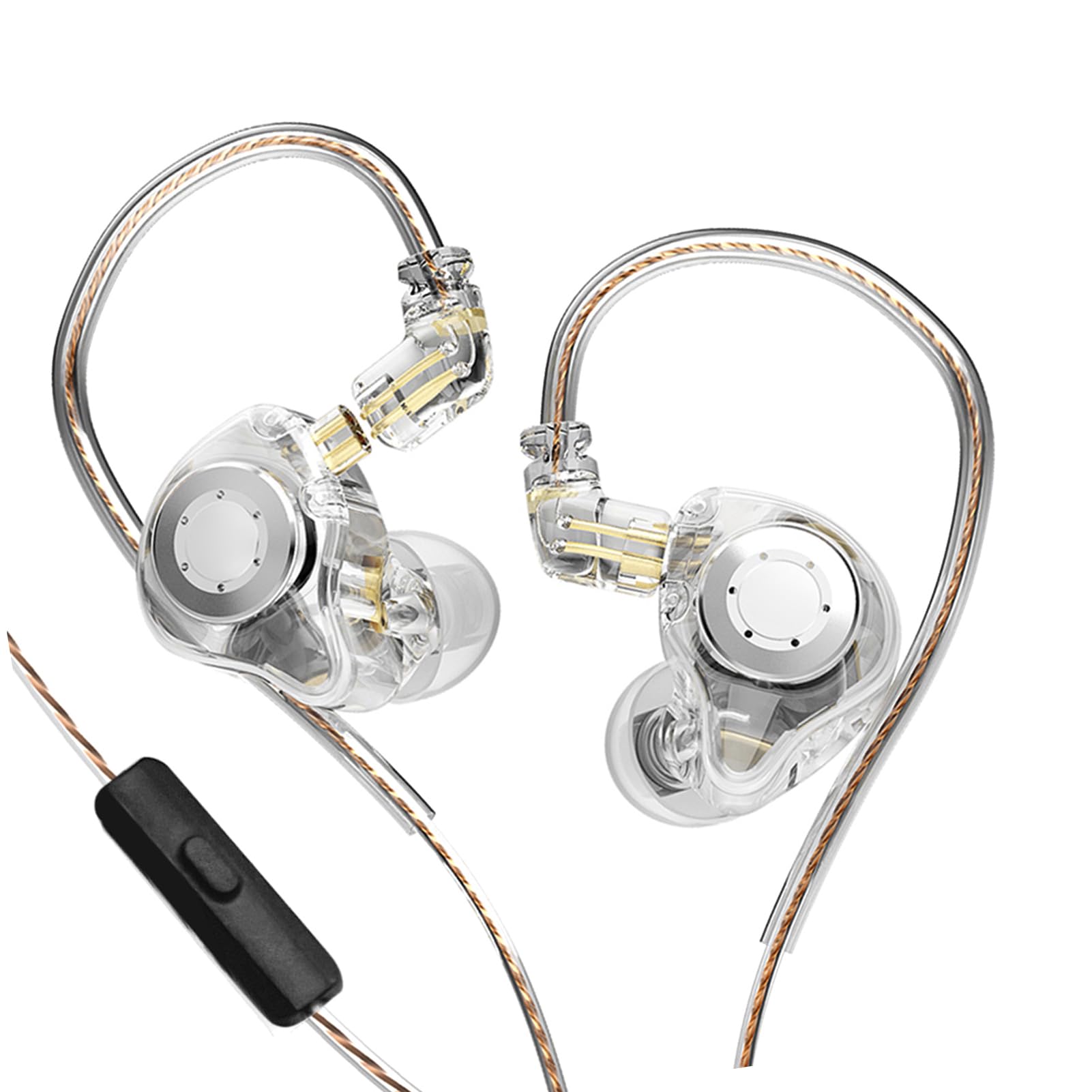 Fabater Fone de Ouvido Com Monitor de Palco Intra-auricular de Unidade Dinâmica Magnética Dupla, Fones de Ouvido Ergonômicos Com Fio de 10 Mm Com Cabo Removível de 0,75 Mm, Fone de Confortável Com