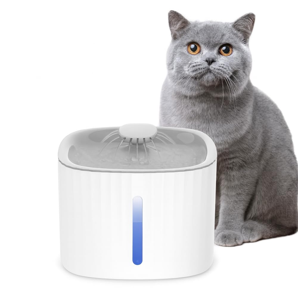Bebedouro Automático 3L Gatos Cães Fonte Silenciosa Com Filtro Triplo, Visor LED, USB, Luz Noturna e Fluxo 360°
