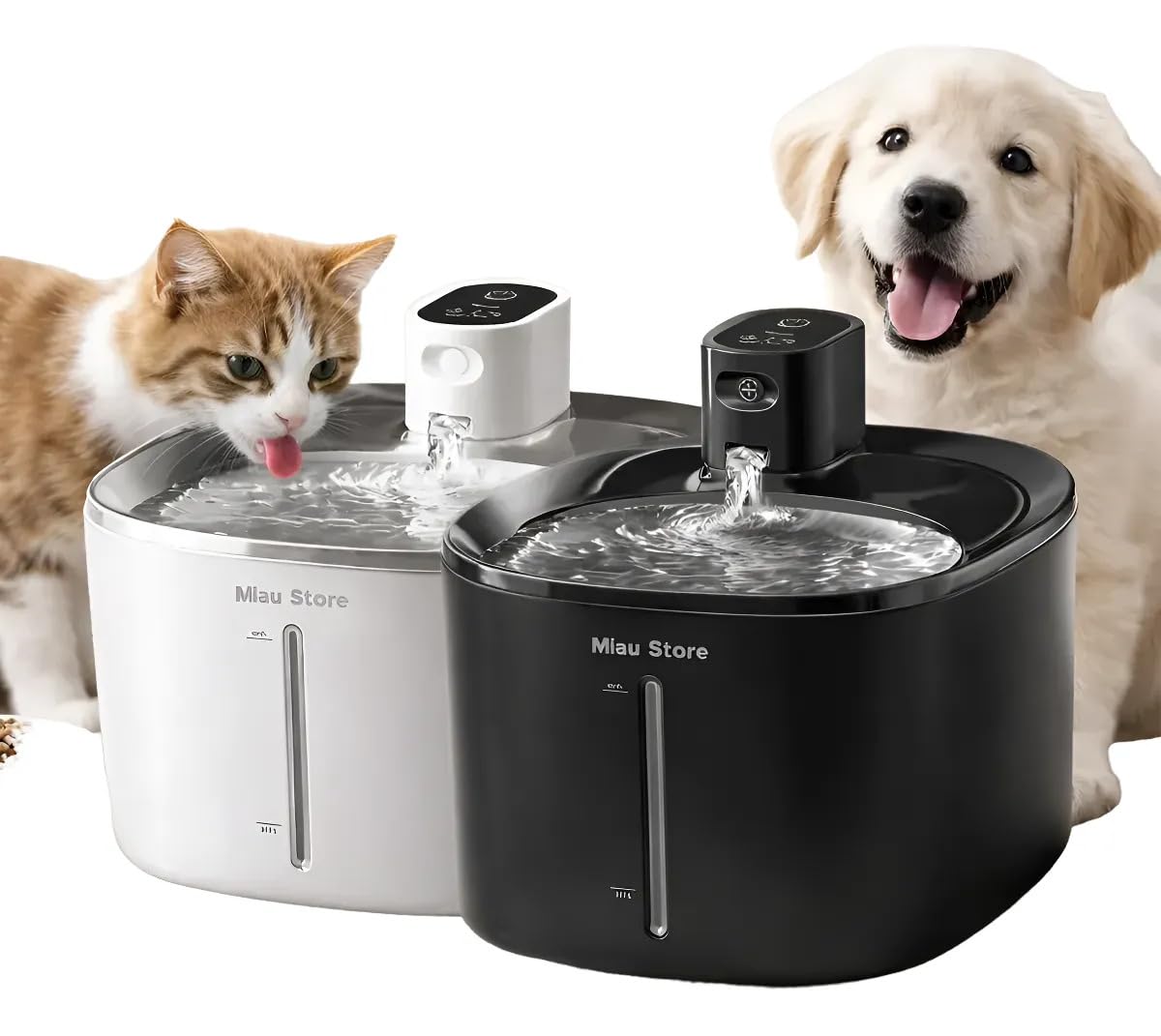 Bebedouro para Gatos e Cães Fonte de Água Automática Silenciosa Inox Sem Fio com Filtro Flow Wireless 4 Litros (Branco)
