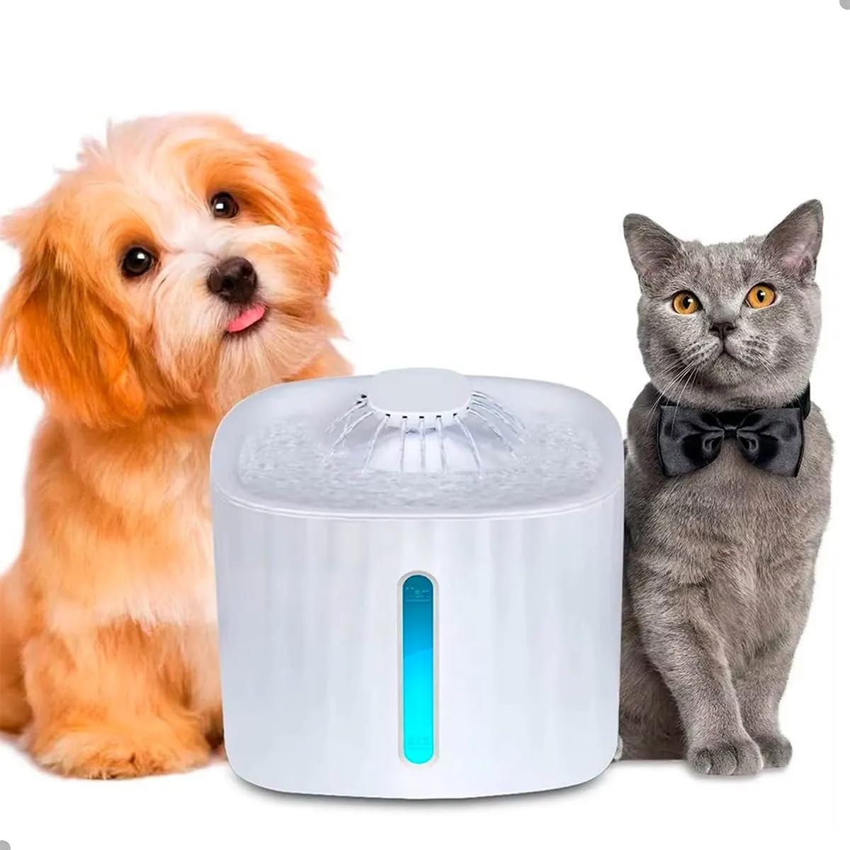 Bebedouro Automático para Gatos e Cães 3L Fonte de Água Pet com Filtro Triplo Carvão Ativado, Bomba Silenciosa, Fluxo 360°, LED Indicador, USB Bivolt, BPA Free, Grande Capacidade Branco