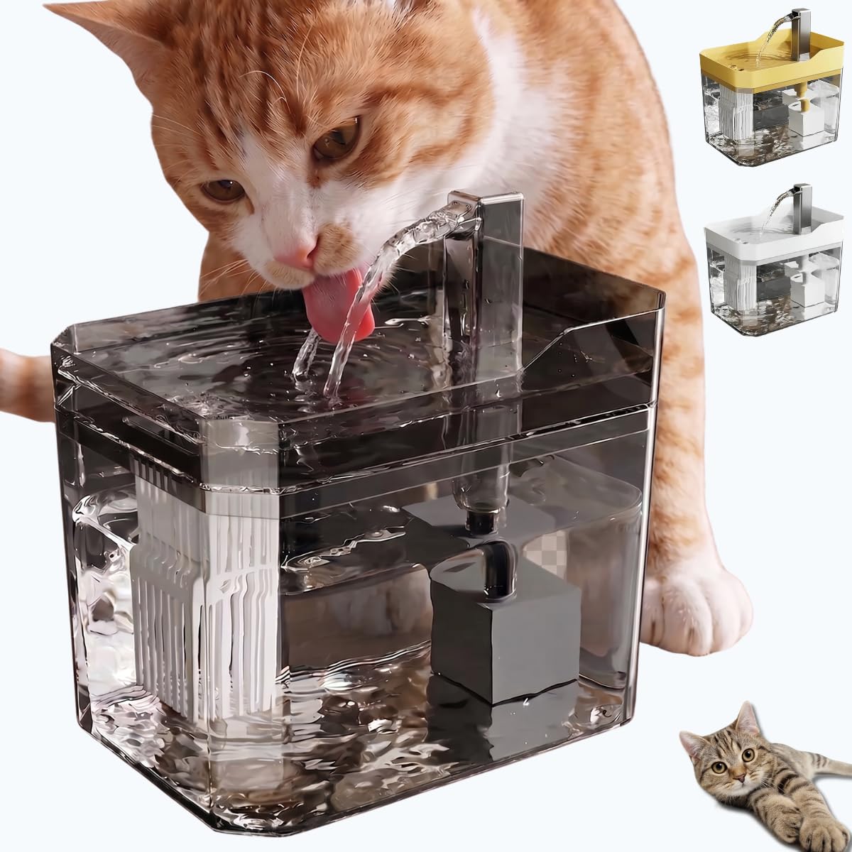 Fonte De Agua Para Gato Cachorro Bebedouro Automático Bivolt Silenciosa Economica com Filtro (Cinza)