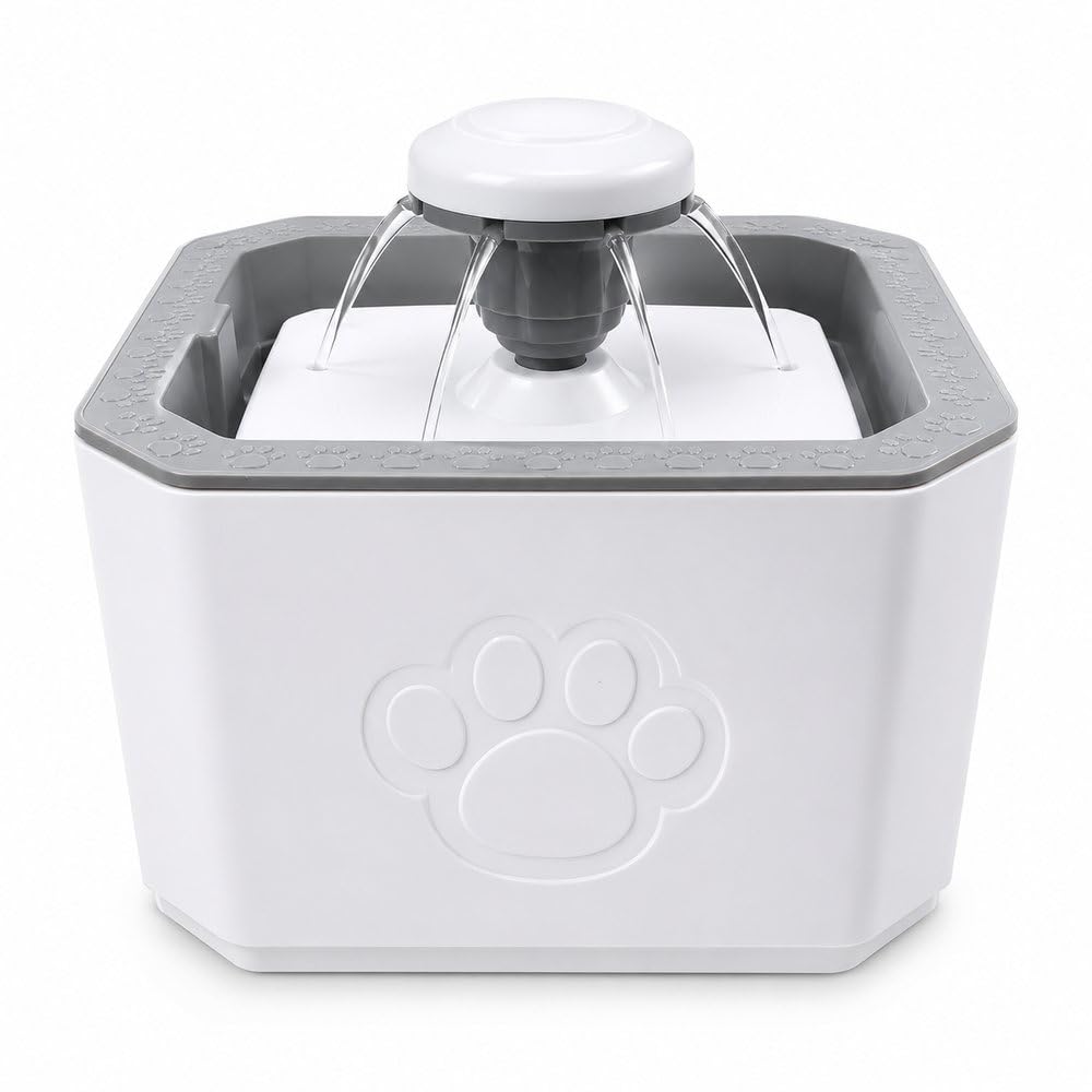 Fonte Bebedouro Automática Premium para Cães e Gatos 2,5L USB Silenciosa com 3 Modos de Água e Filtro – Fonte para Pets BPA Free IP68 20cm Acompanha Carregador- Branco