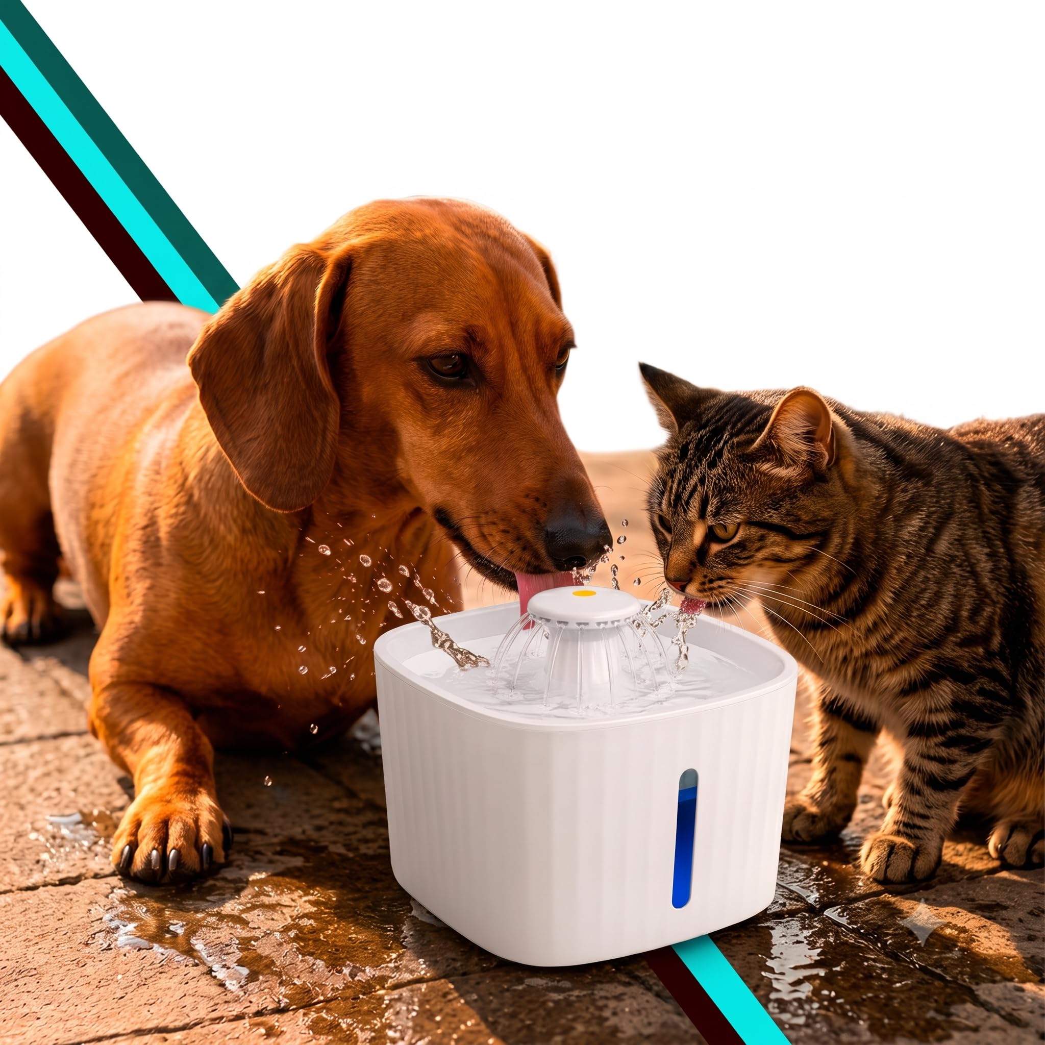 Bebedouro Pet Automático para Gatos e Cães, 3L, com Filtro Triplo, Visor LED, Luz Noturna, Fluxo 360° e USB, Fonte de Água Limpa e Fresca