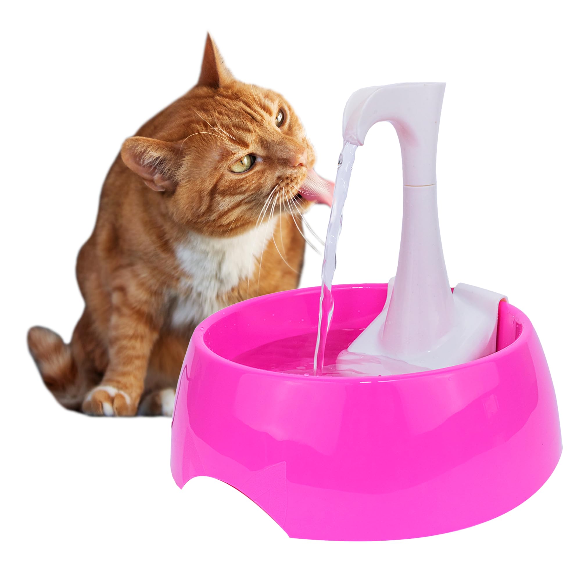 AMICUS - Fonte Bebedouro de água AQUA FIRST USB para Gatos e Cães Bivolt, Bebedouro para Animais de Estimação - Design Ergonômico, Portátil, Bivolt - 1,2L de Capacidade - Rosa