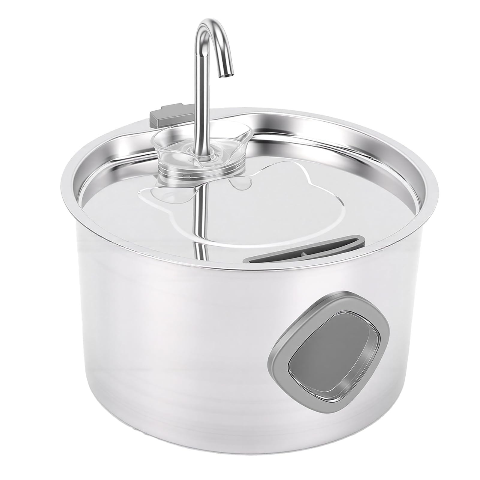 Fonte de água para Gatos Em Aço Inoxidável - Fonte de água Automática Silenciosa para Animais de Estimação USB 3.2L para Cães e Gatos, Dispensador de Em Aço Inoxidável 304 Com Janela de