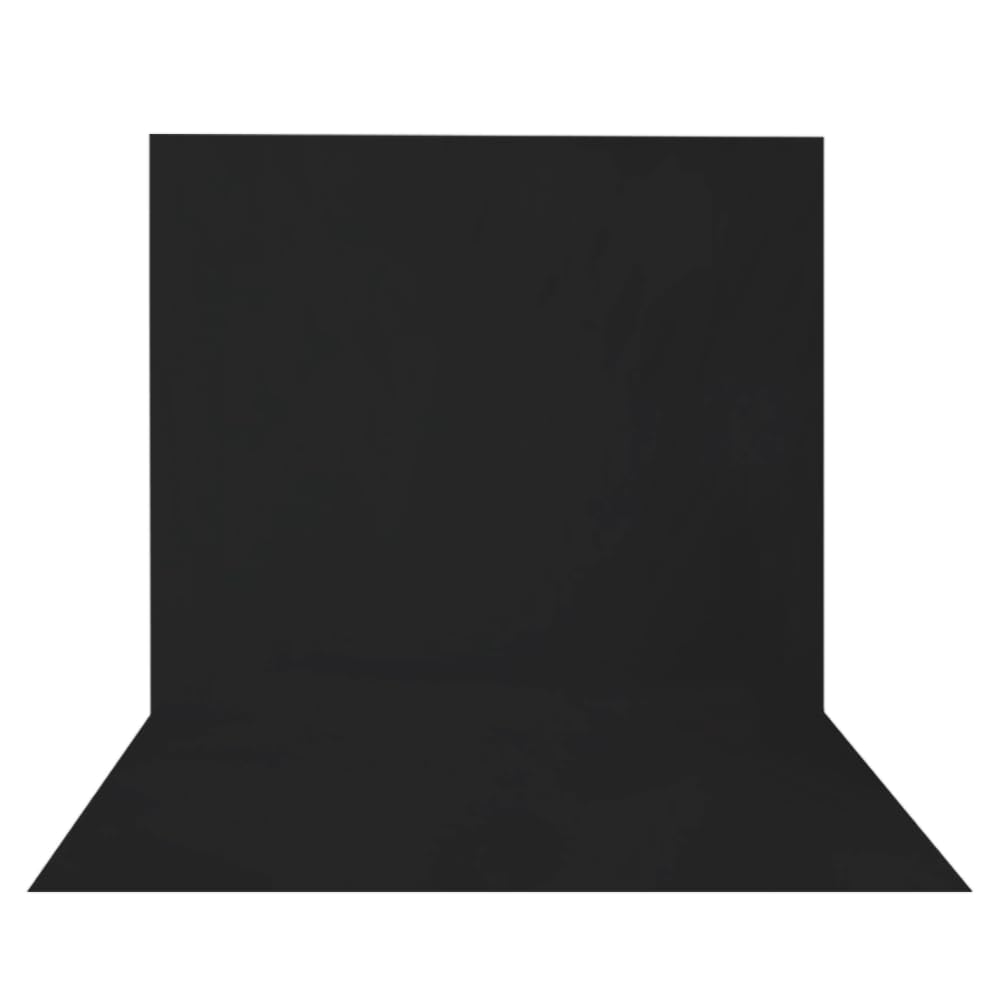 SOU FOTO Fundo Infinito Preto em Tecido Poliéster 3x6m para Estúdio Fotográfico