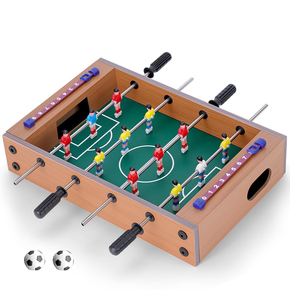Pebolim, Mesa de Pebolim, Toto, Pebolim Jogo de Futebol de Mesa Portátil Completo 8 Jogadores, 35x23x7cm, com 2 Bolas de Futebol, Jogos de Para Lazer