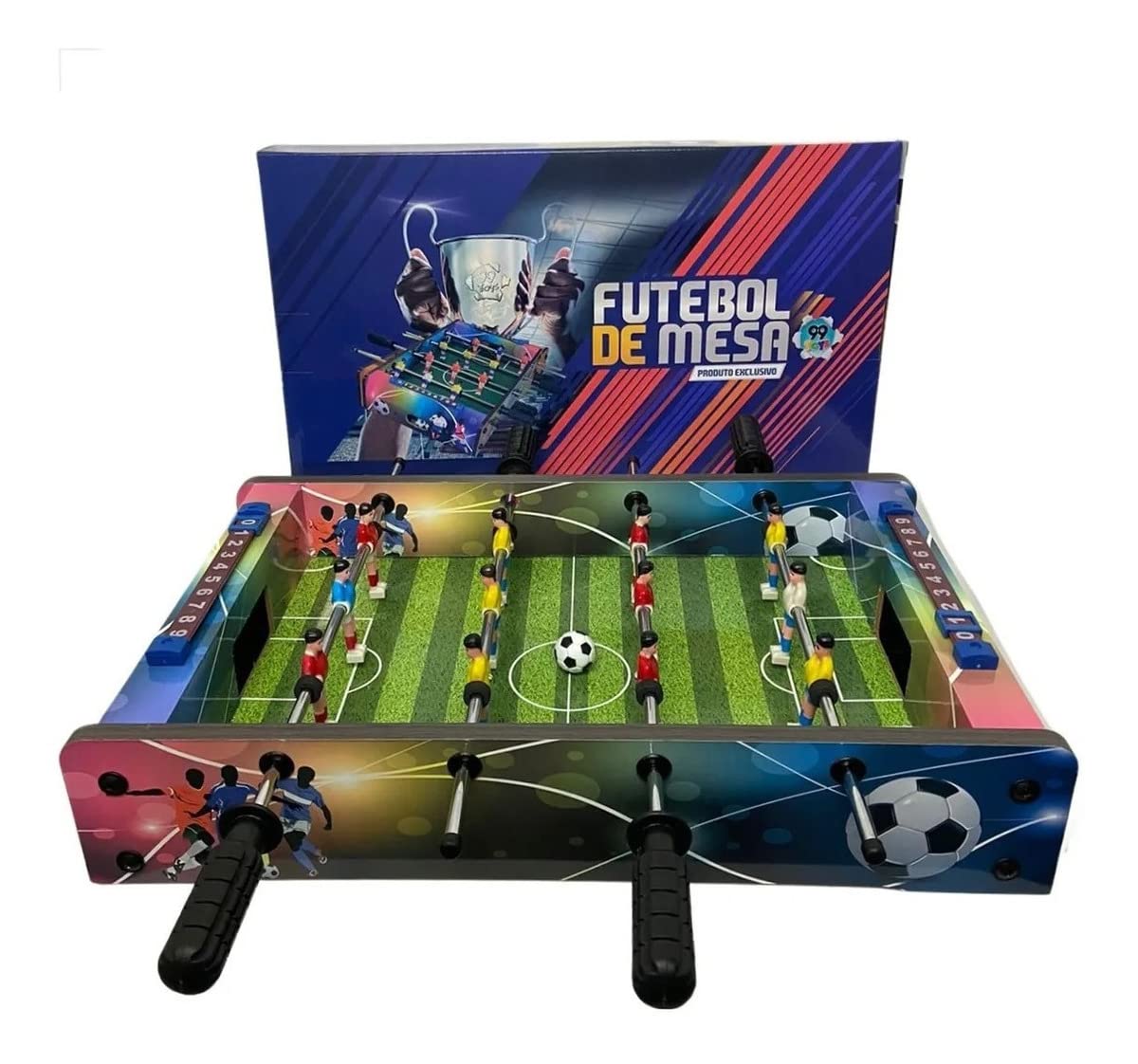 Jogo Mesa de Pebolim Pimbolim Infantil Futebol De Mesa Totó Portátil Madeira Completo
