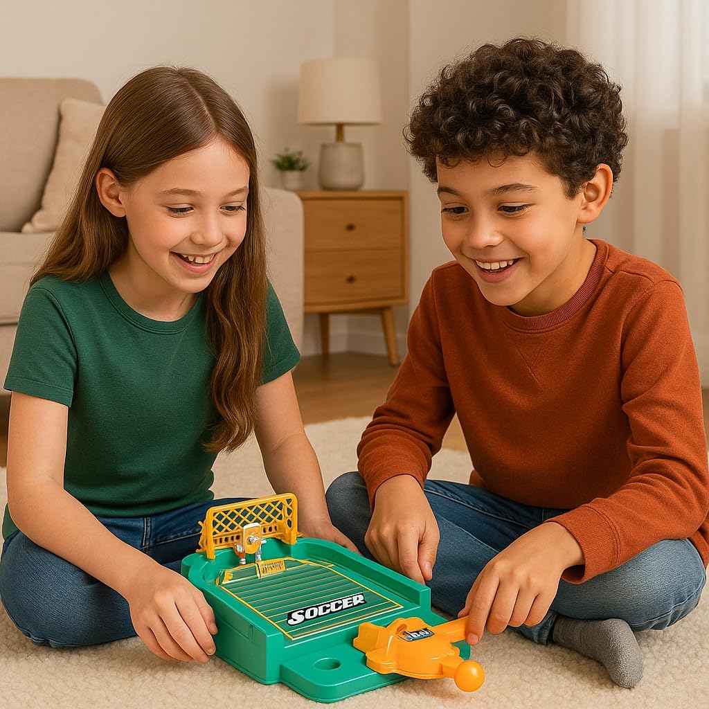Mini Jogo Futebol de Mesa Duelo de Pênaltis Arena Fut League, Verde, Plástico ABS, 2 Jogadores, 24x15x3.5cm, Inclui 4 Bolas