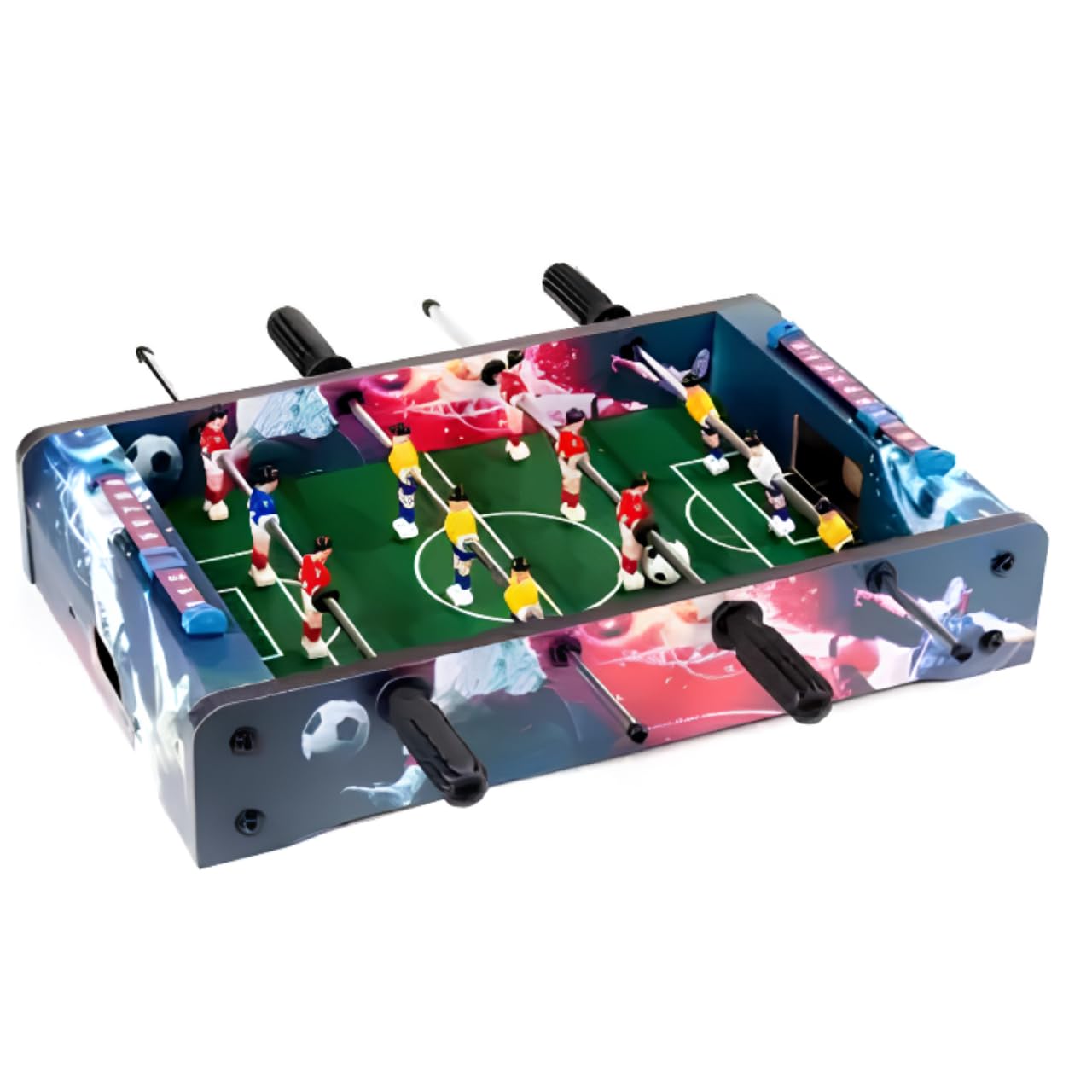 Mini Futebol de Mesa 31 x 51 cm, Jogo de Futebol Totó Compacto, Bolinhas Inclusas, para Crianças e Adultos