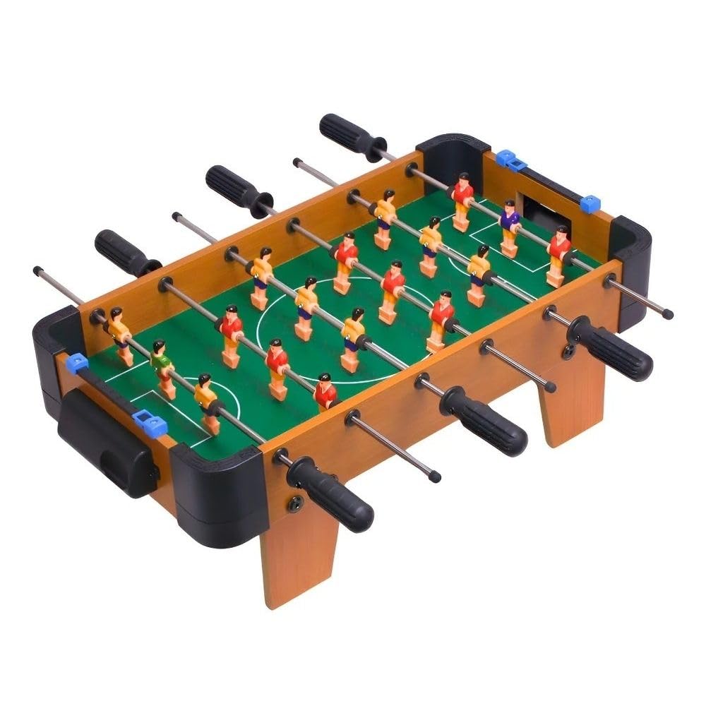Jogo Futebol Totó Mini Mesa com 6 Hastes 18 Jogadores Infantil Portátil Madeira