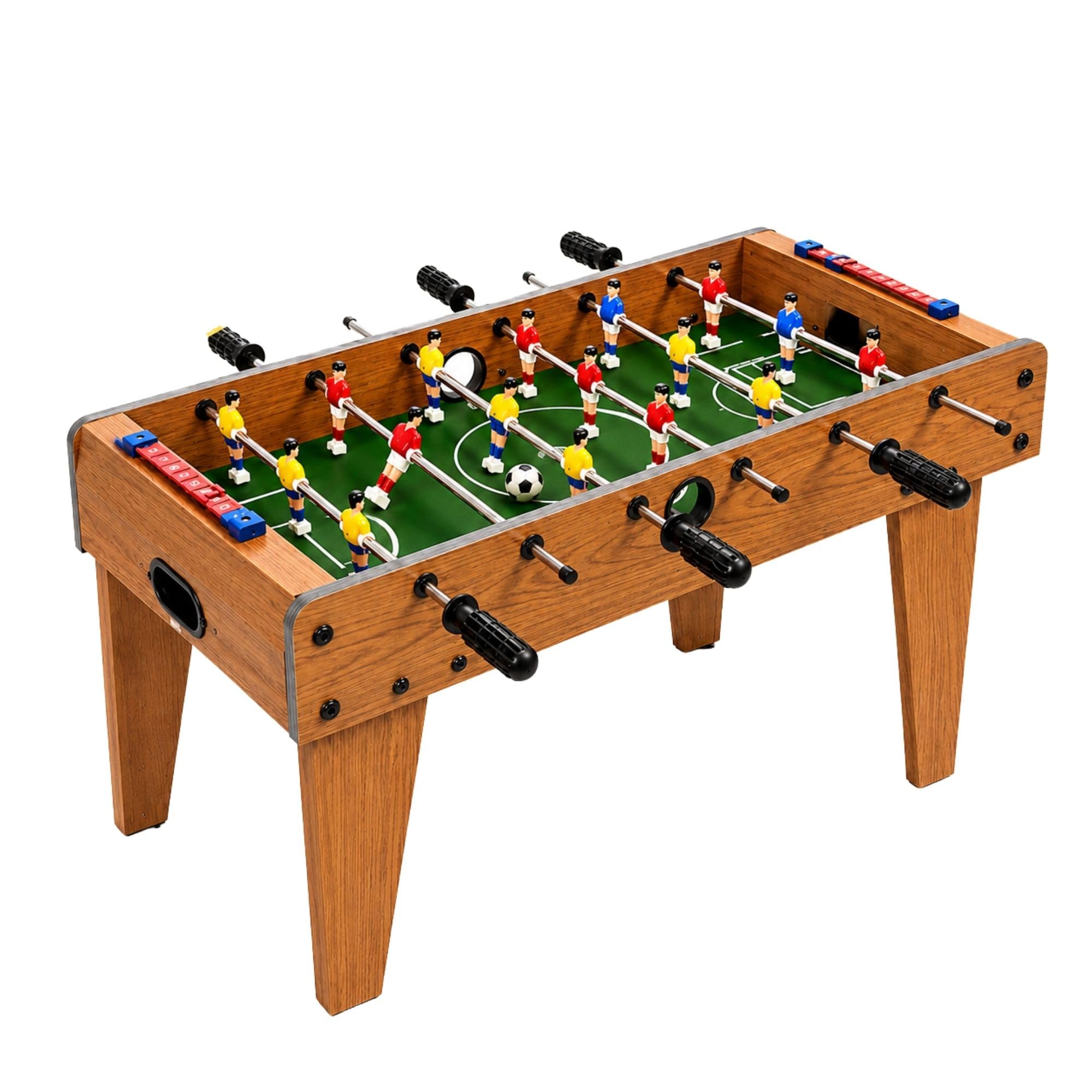 Mini Mesa De Pebolim Totó Infantil De Madeira MDF Com Pé 12 Jogadores 2 Bolas Desmontável Jogo Criança Brinquedo Kizumba
