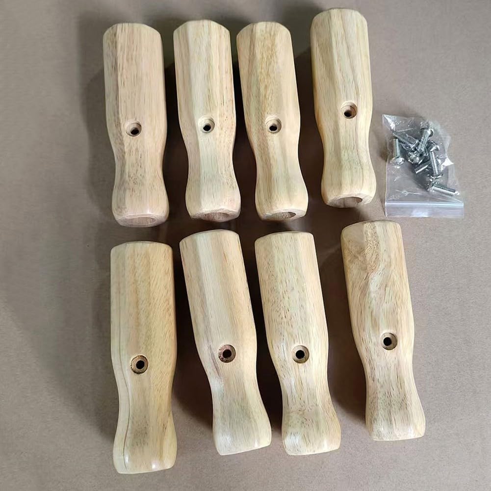 8 peças alças de mesa de pebolim de madeira antiderrapante para mesa de futebol com parafusos, 125 mm de comprimento 16 mm ID final para a maioria das mesas de futebol