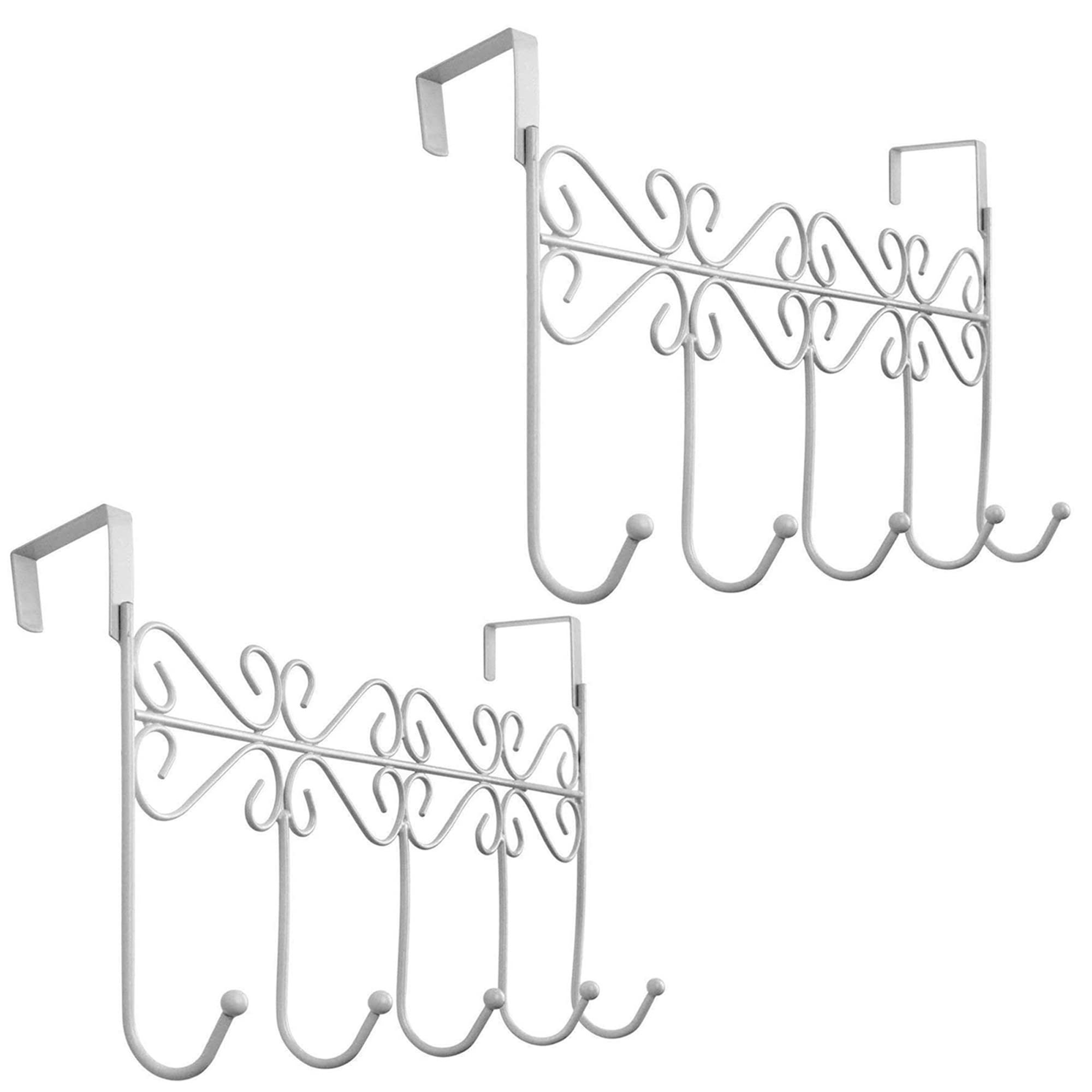 Youdepot Ganchos sobre a porta, gancho de porta, ganchos de porta para pendurar, 2 peças, branco