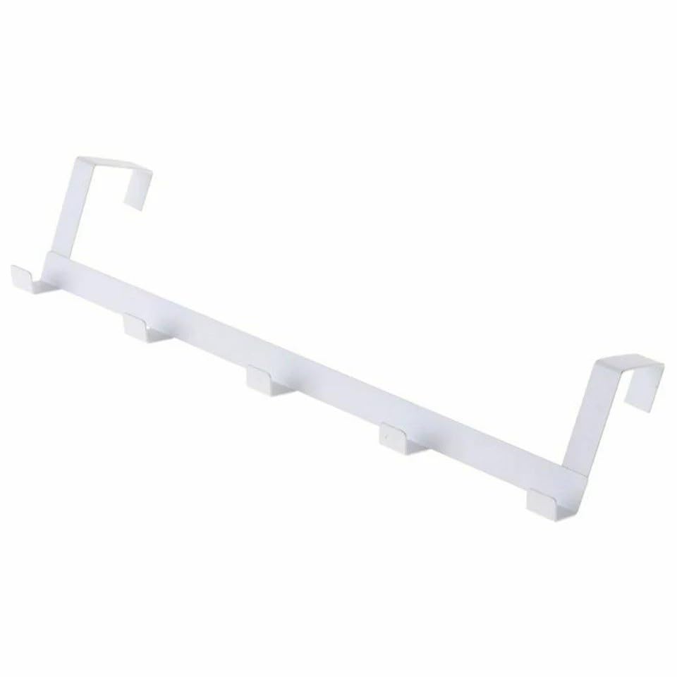 Gancho de Porta Multiuso Metálico Branco | Cabideiro de Porta com Instalação Sem Furos, Ideal para Toalhas, Roupas e Bolsas(BRANCO)