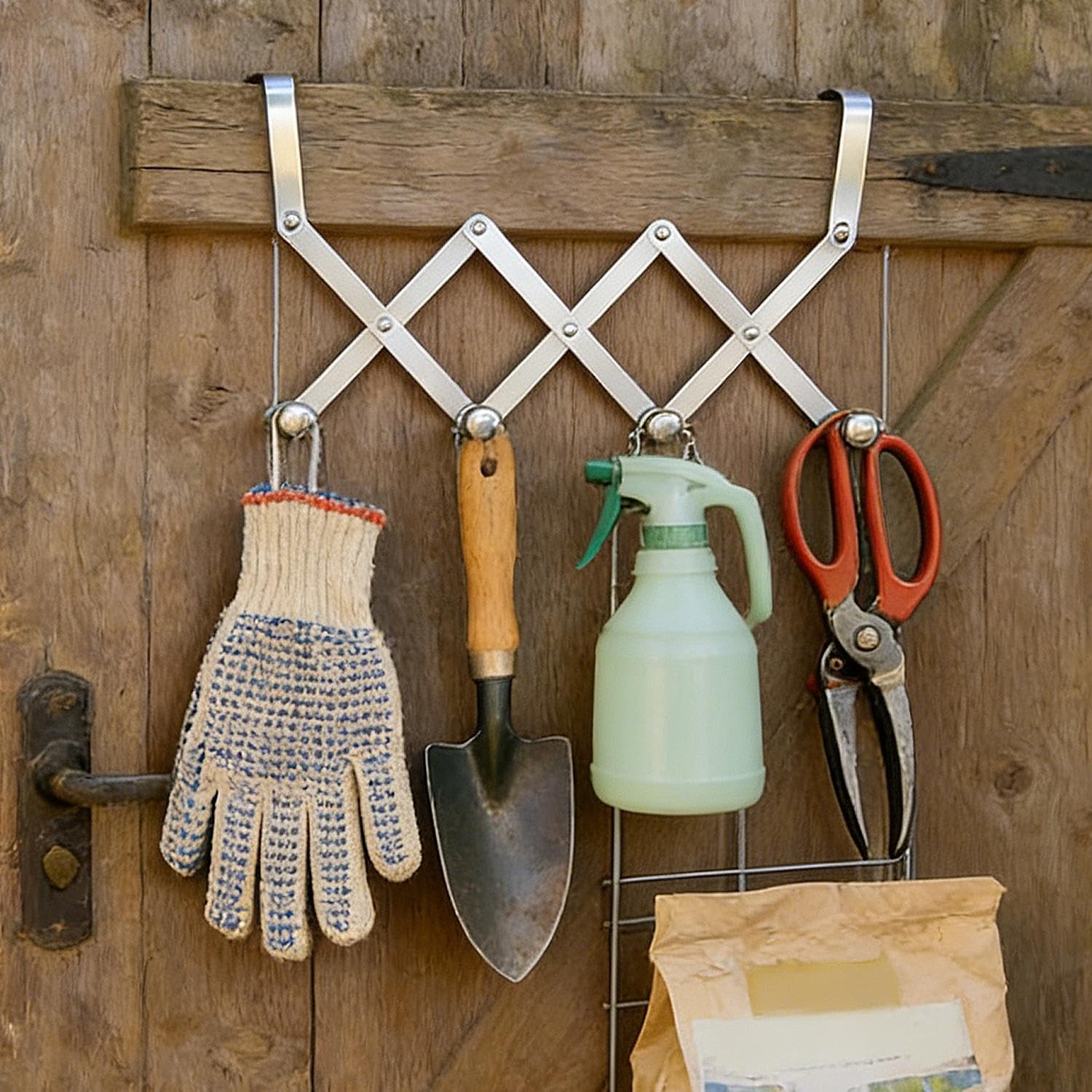 Expande sobre o gancho de porta, ganchos resistentes sem broca para banheiro, quarto, cozinha, armário - cabide sobre a porta para toalhas, roupões, bolsas, casacos (4 ganchos, 23 x 26 cm)