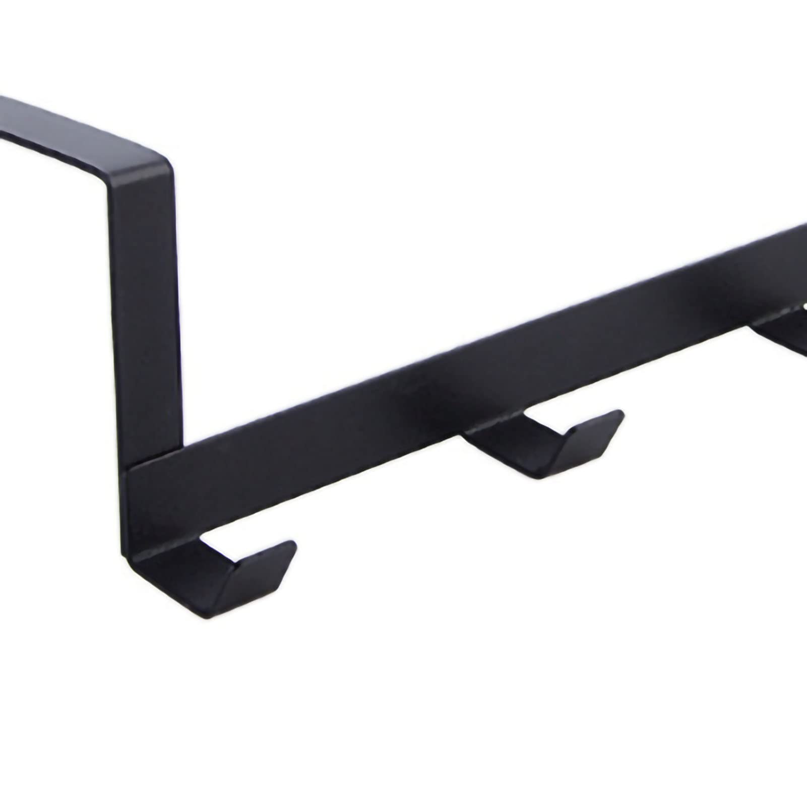 AMONIDA Gancho de Porta Com Ferro Forte, 5 Ganchos, para Pendurar (Black) | Sem broca, adequado para portas de até 4,5 cm, design moderno, uso multiuso