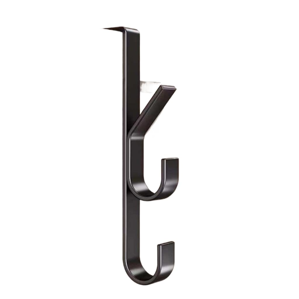 Gancho de porta Aço 40x15cm Preto Sem Furo(3 Ganchos, 1pc) |
