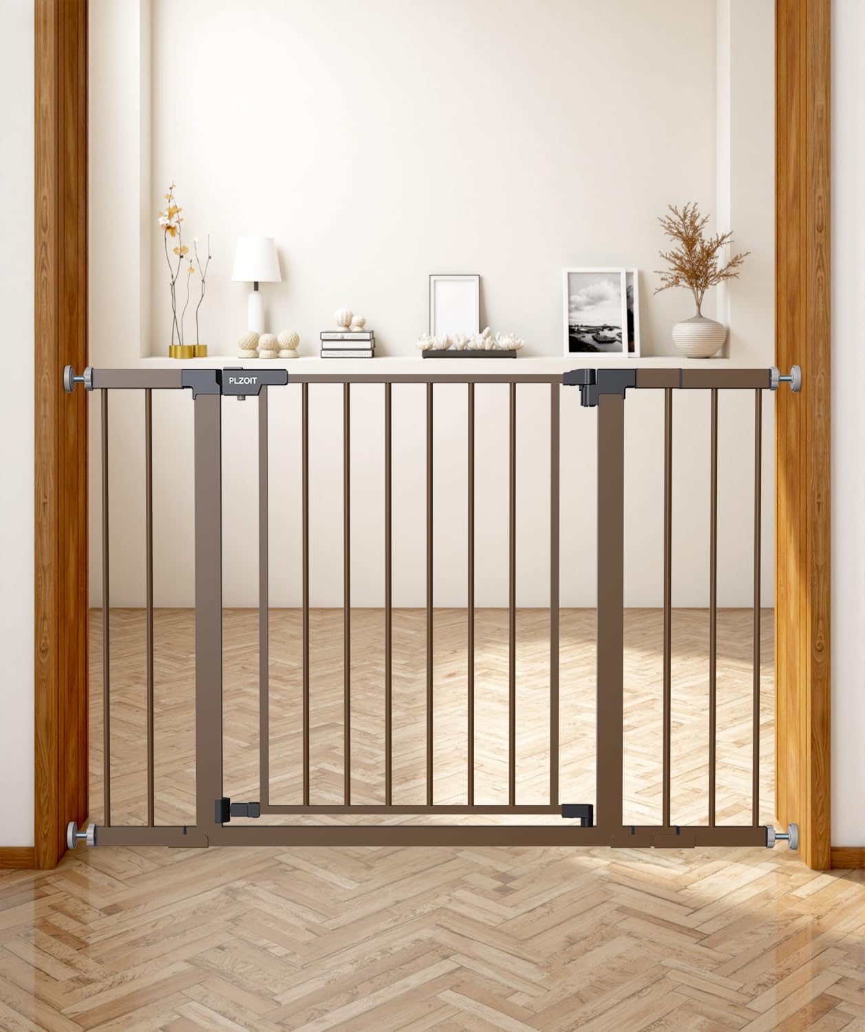Portão De Segurança Para Bebês E Crianças Em Escadas, 76 Cm De Altura, 75-117 Cm De Largura. Portão Extra Grande Para Cães E Crianças Em Escadas, Com Fechamento Automático, Em Metal, Ideal