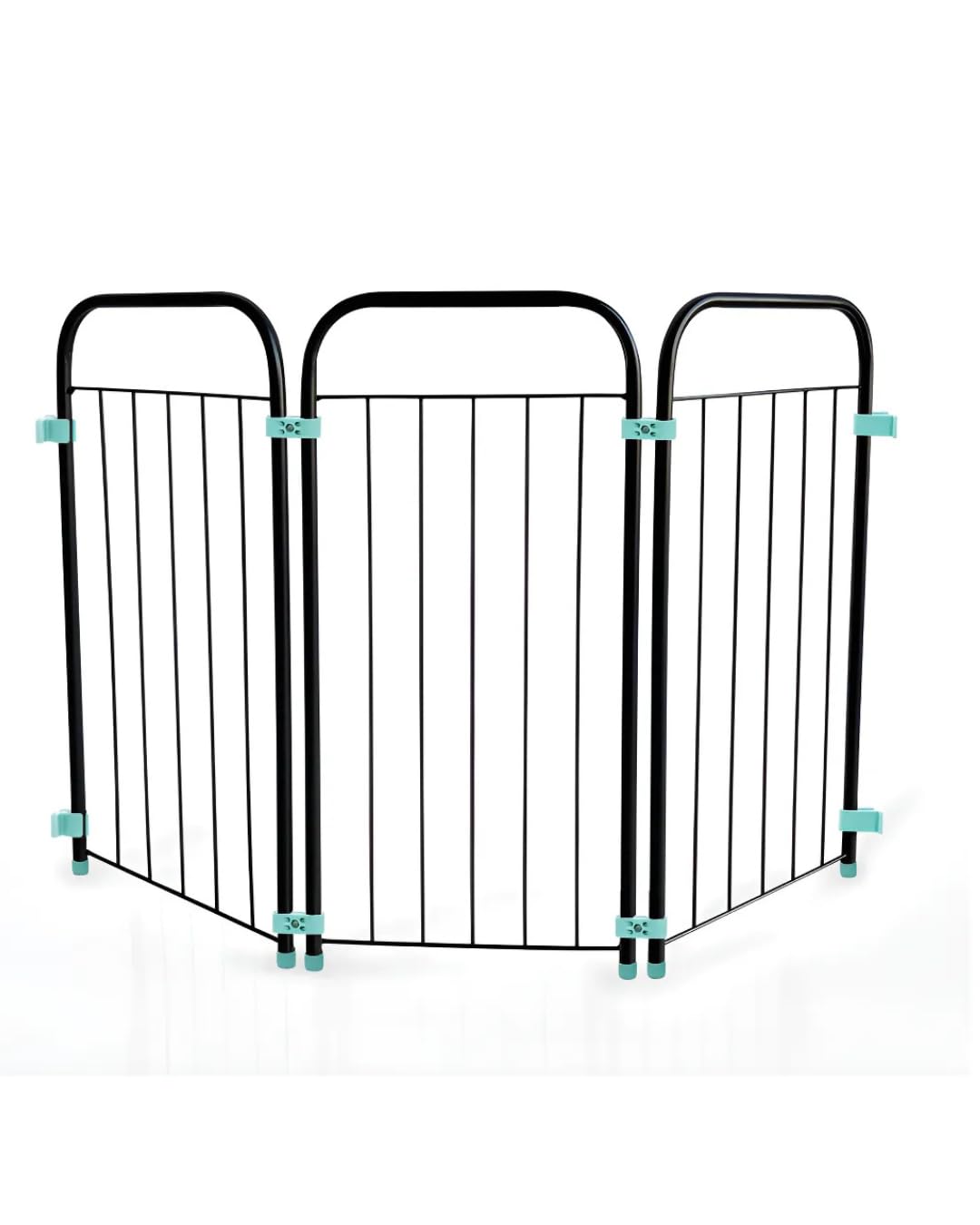Portão de Segurança Pet e Bebê, 3 Módulos Ajustáveis, Preto, 70cm de Altura, Cercado Portátil Dobrável, Largura Ajustável até 106cm