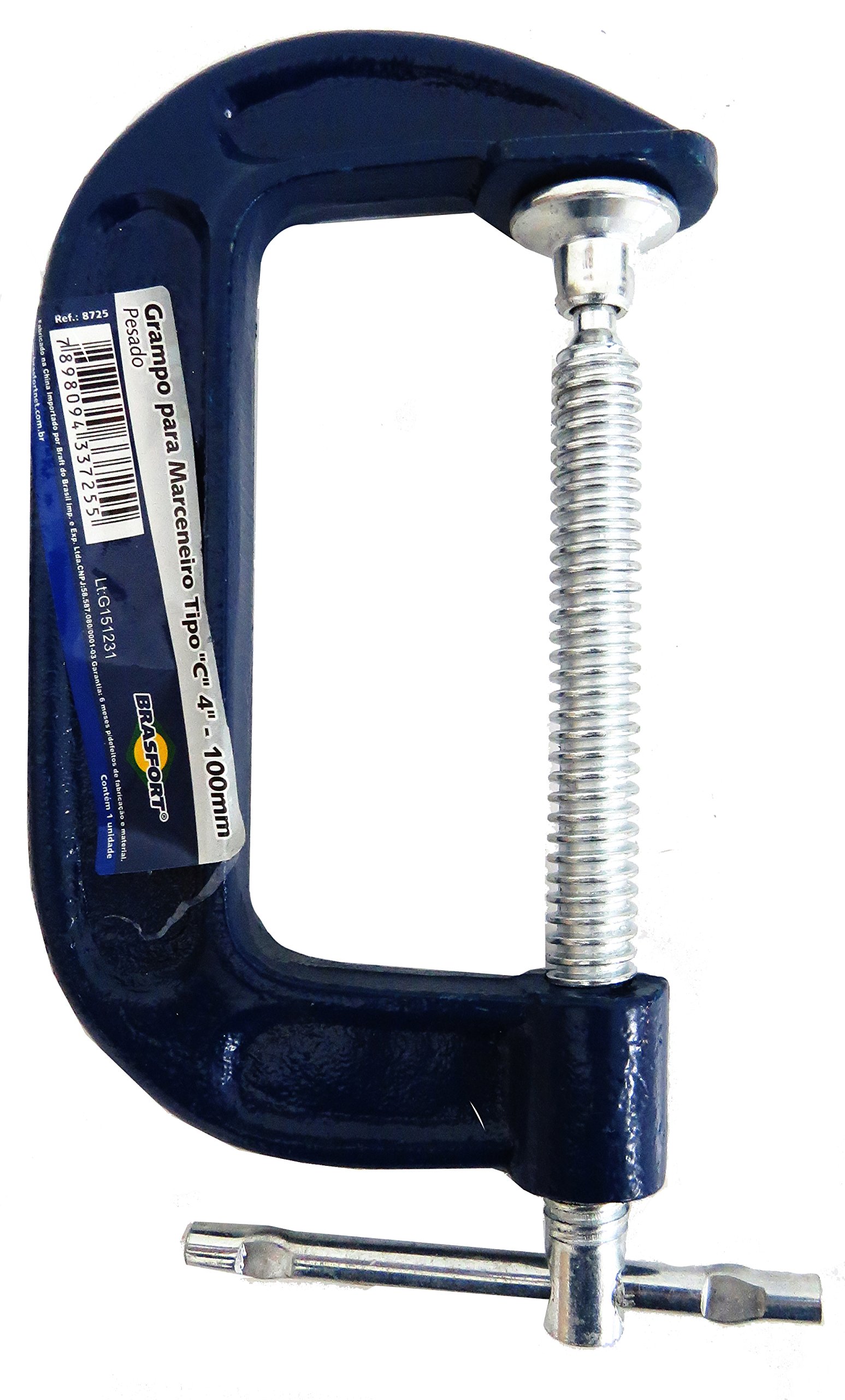 Grampo Sargento Para Marceneiro 3 Pol. Tipo C 100mm Pesado