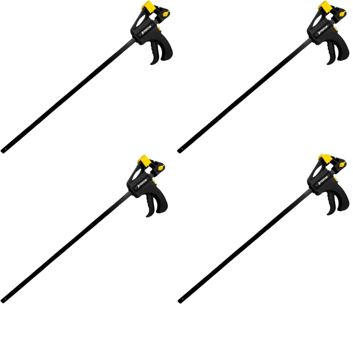 Kit-4 Grampos Tipo Sargento de Aperto Rápido 24" Pol 600mm para Marcenaria Fertak