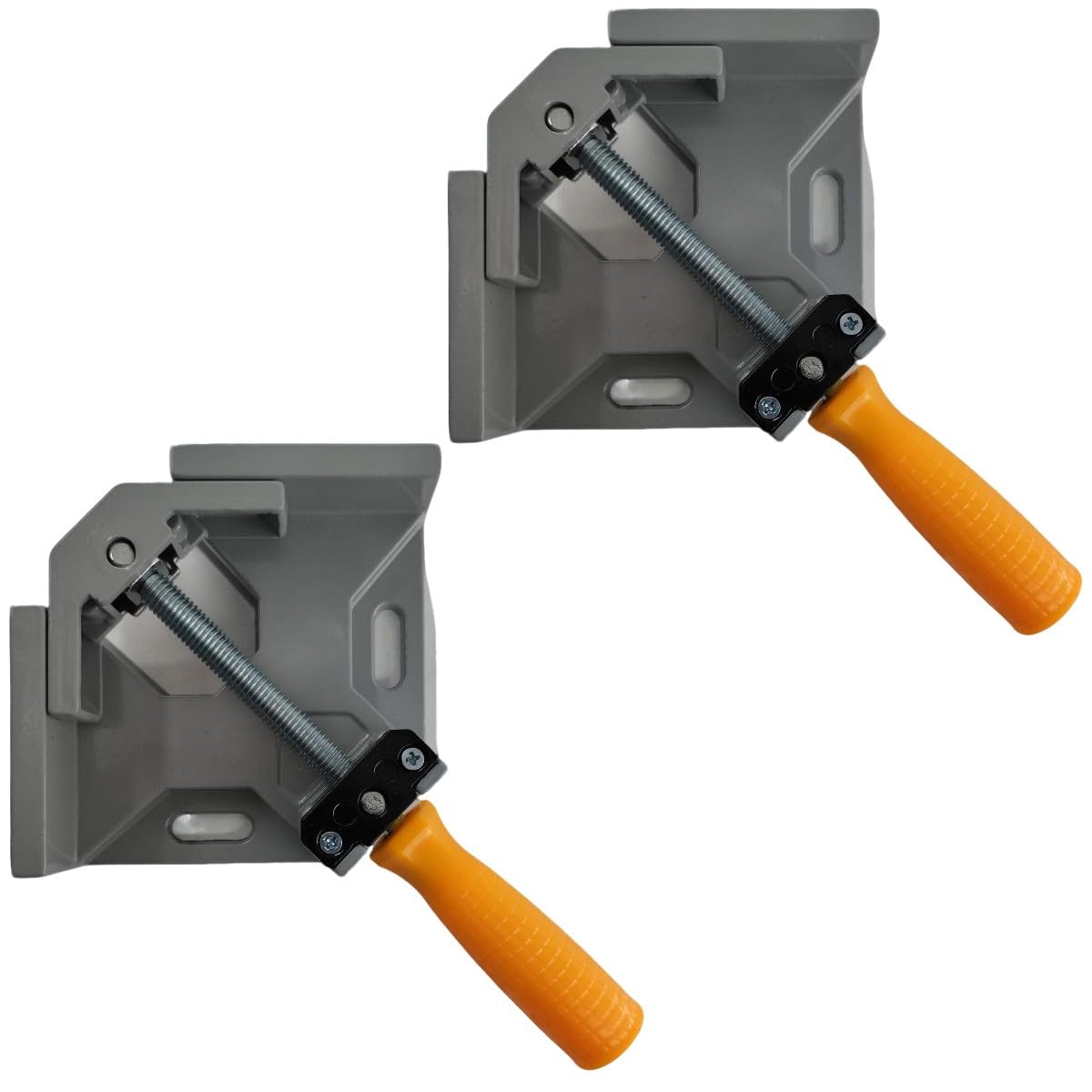 Genérico Kit 2 Grampo Sargento de Canto 90 Graus Morsa Angular 50mm Cinza
