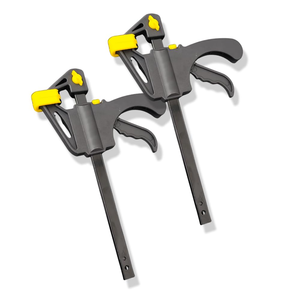 Kit 2 Grampo Sargento Marceneiro Universal Aperto Rapido 6pol. 150mm Tipo F Aperto 63kg Fixação Forte