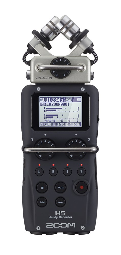 Gravador digital de áudio Zoom H5 com cápsula de microfone intercambiável