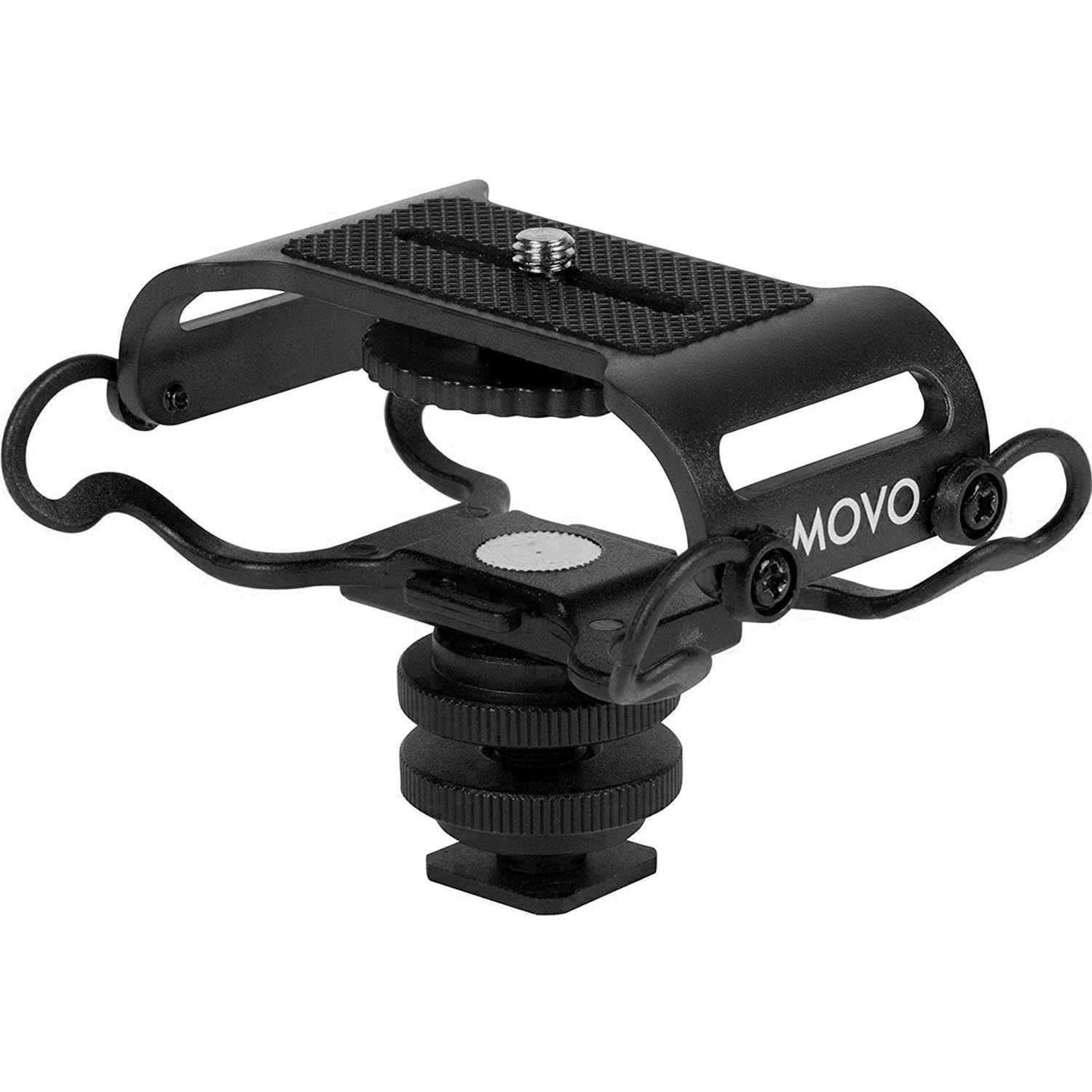 Movo SMM5-B Suporte universal para microfone e gravador portátil – Serve para Zoom H1n, H2n, H4n, H5, H6, Tascam DR-40x, DR-05x, DR-07x e outros com um parafuso de montagem de 0,64 cm (preto)