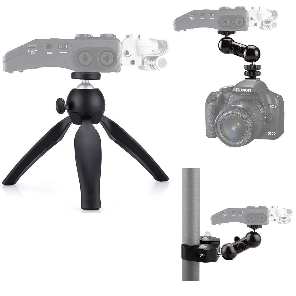 Tripé de gravador de zoom 3 em 1, kit de acessórios de suporte de braçadeira para gravador de zoom H6 H5 H4n H2n H1n, gravador Tascam DR-40 DR-05 DR-22WL DR-44WL DR-100MKIII - Acetaken